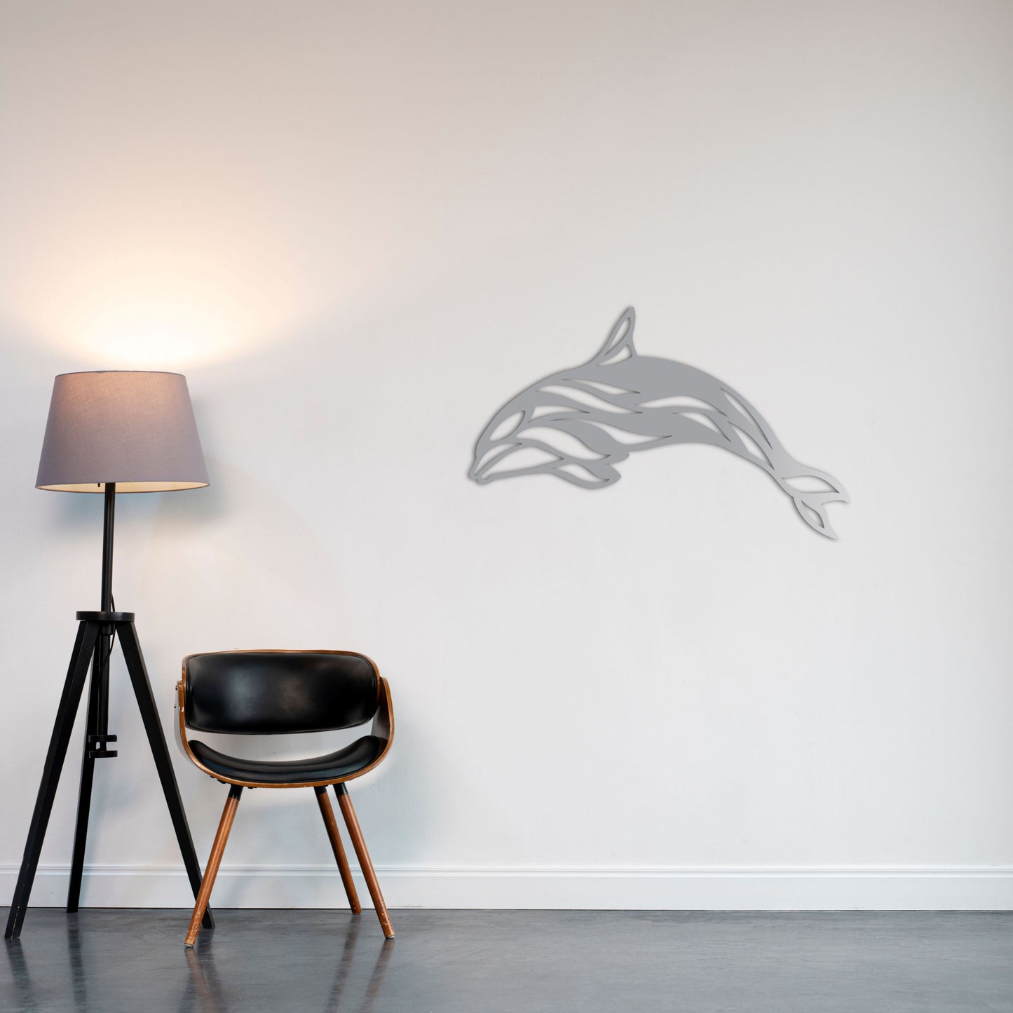 Elegant Dolphin Metal Painting