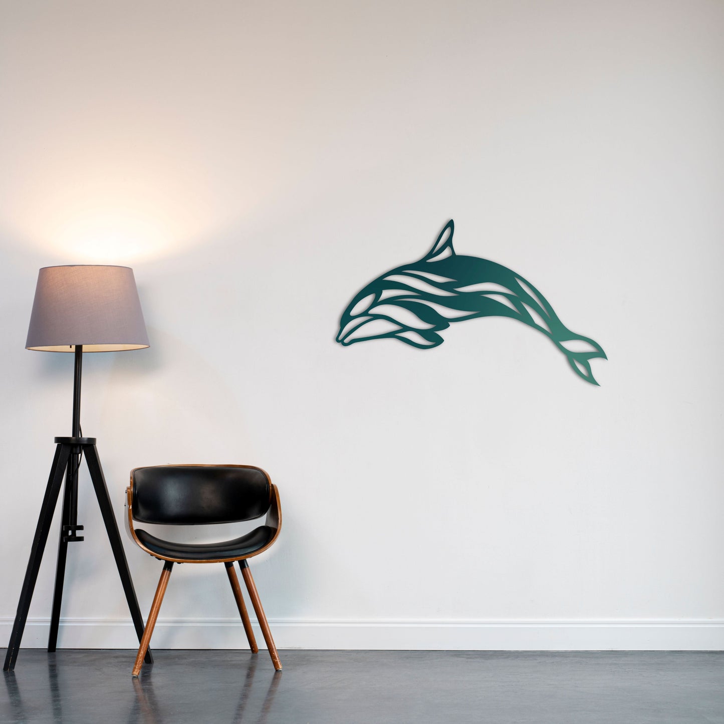 Elegant Dolphin Metal Painting