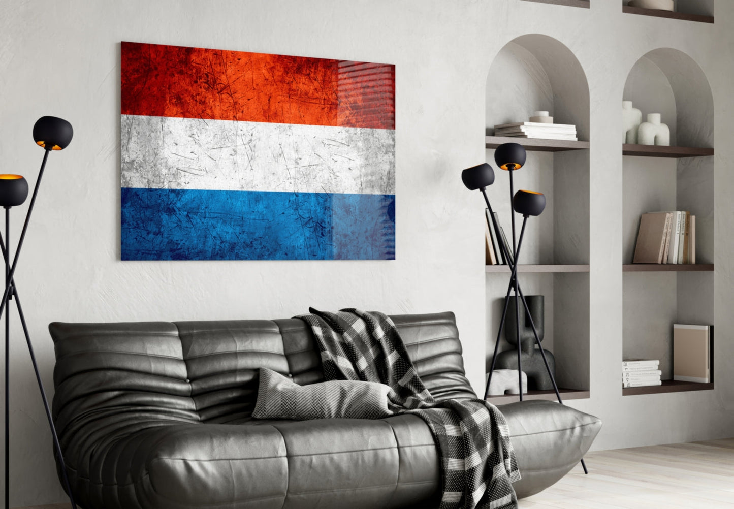 Hollanda Bayrağı Cam Tablo