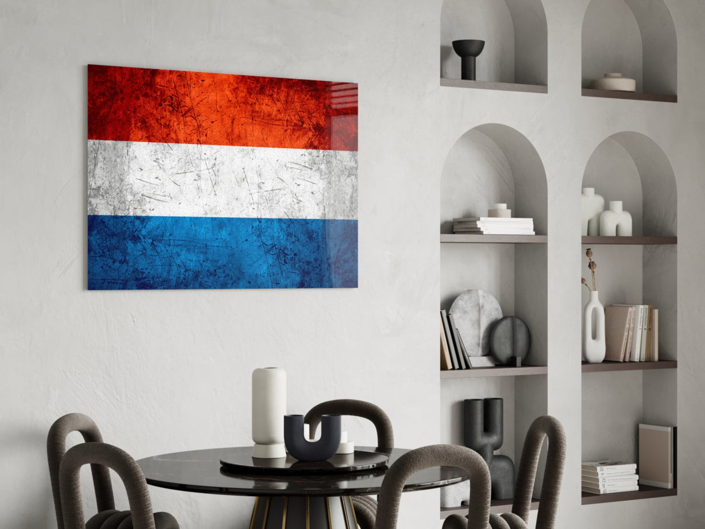 Hollanda Bayrağı Cam Tablo