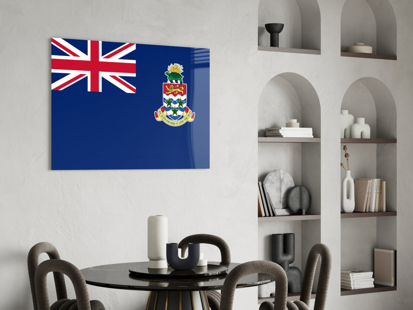 Cayman Adaları Bayrağı Cam Tablo
