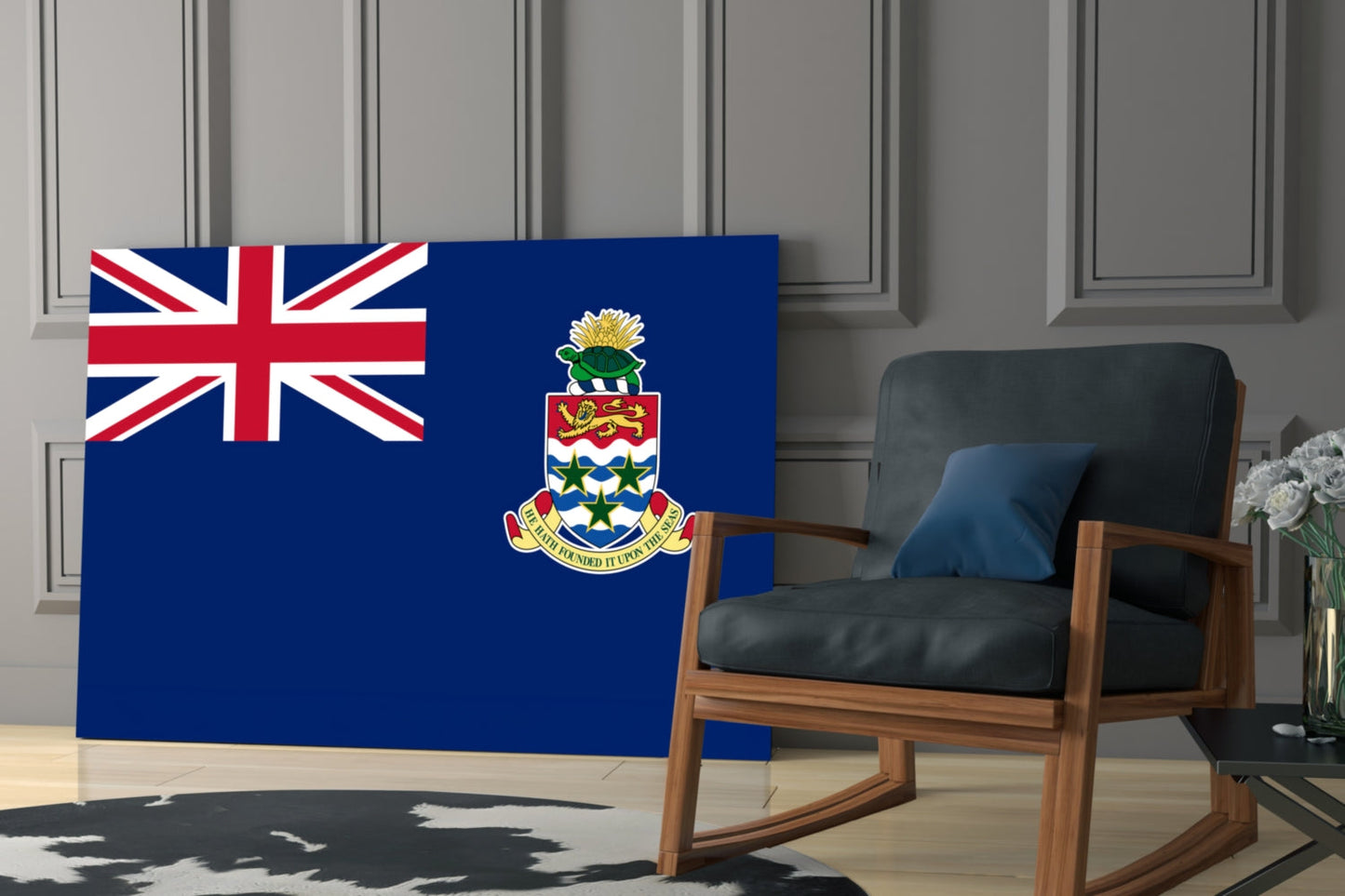 Cayman Adaları Bayrağı Cam Tablo