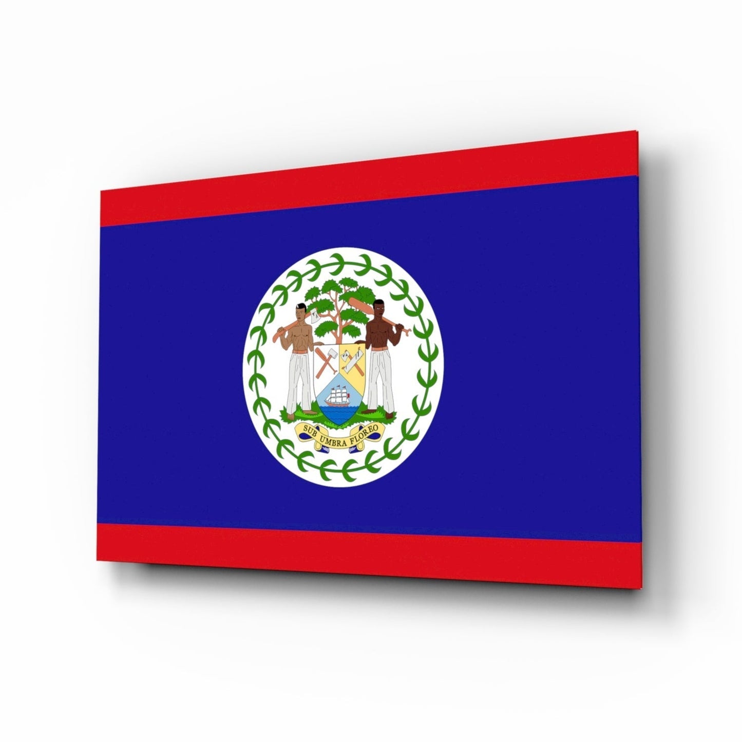 Belize Bayrağı Cam Tablo