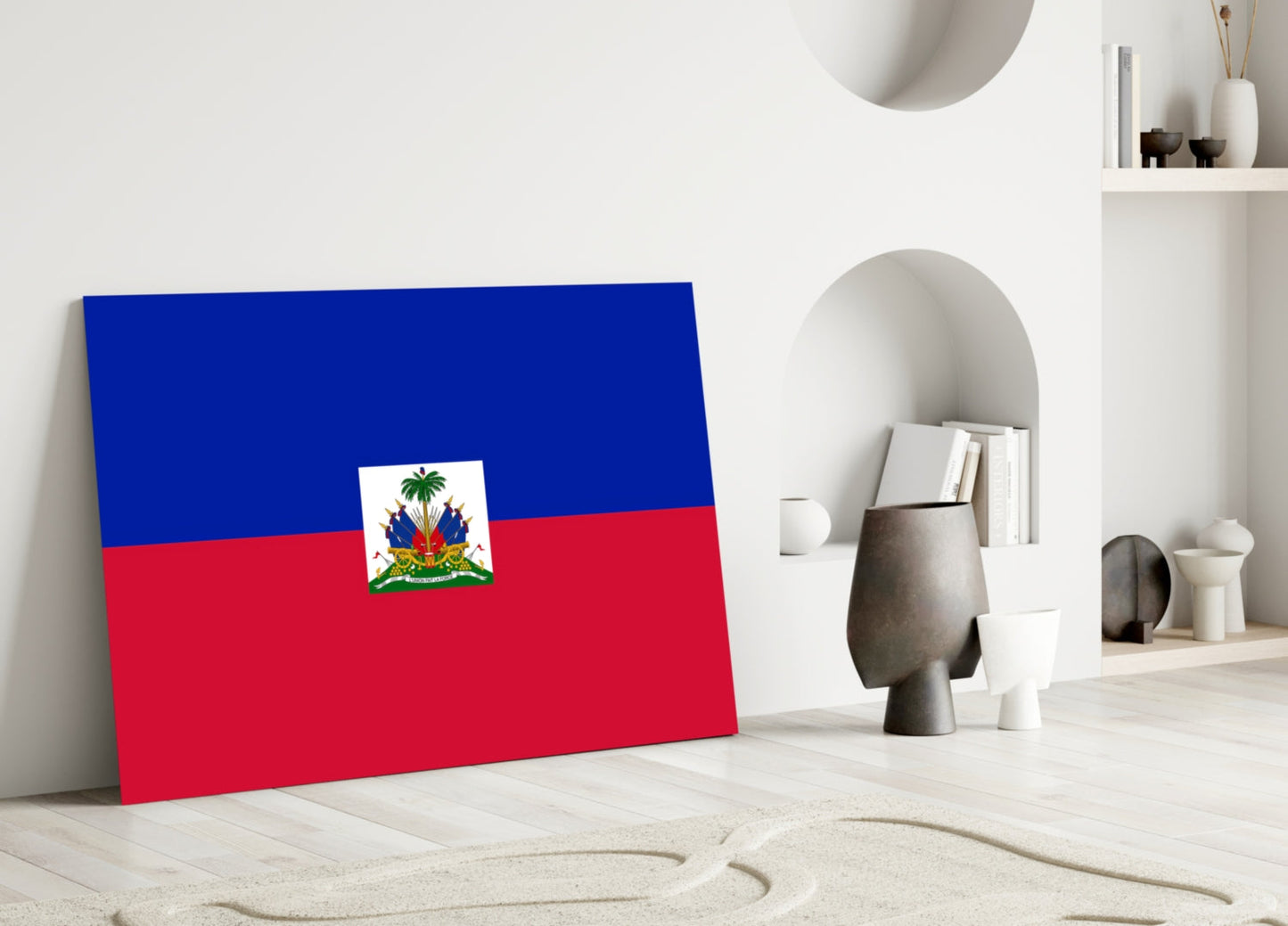 Haiti Bayrağı Cam Tablo