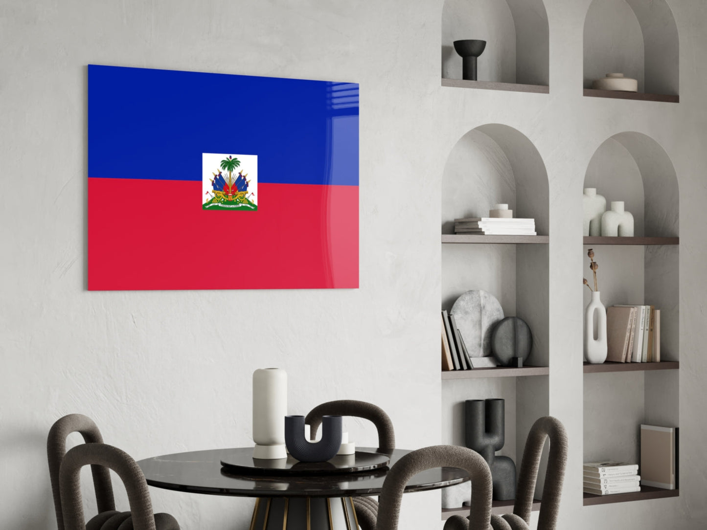Haiti Bayrağı Cam Tablo