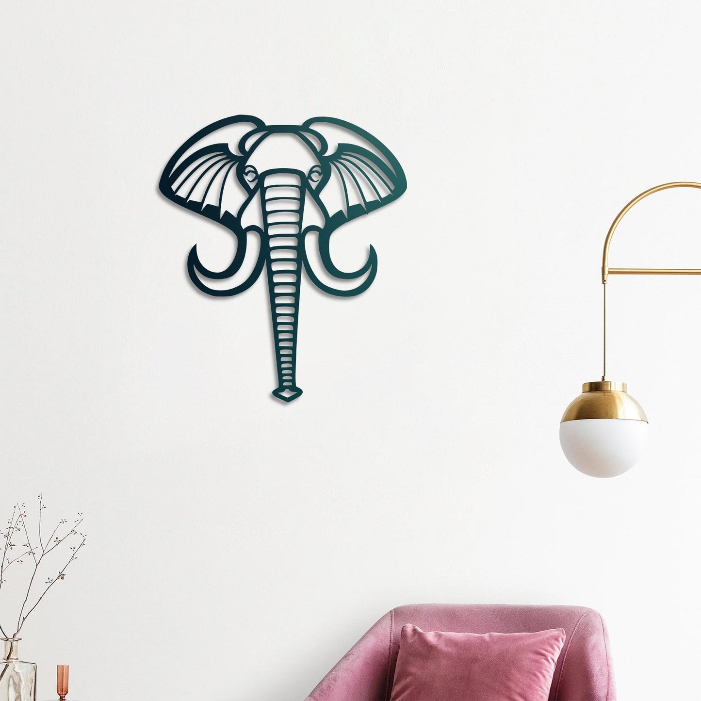 Elegant Elephant Metal Painting