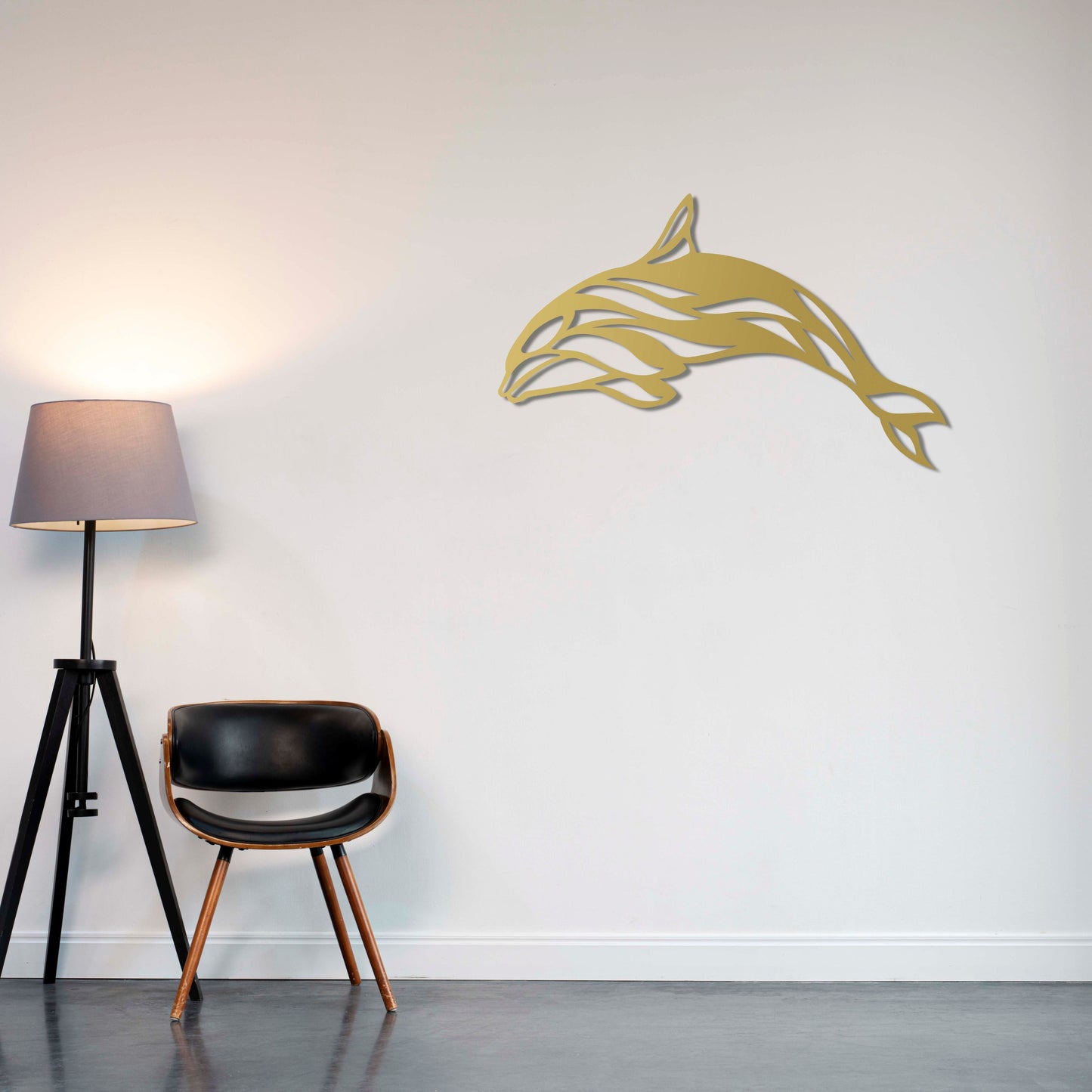 Elegant Dolphin Metal Painting