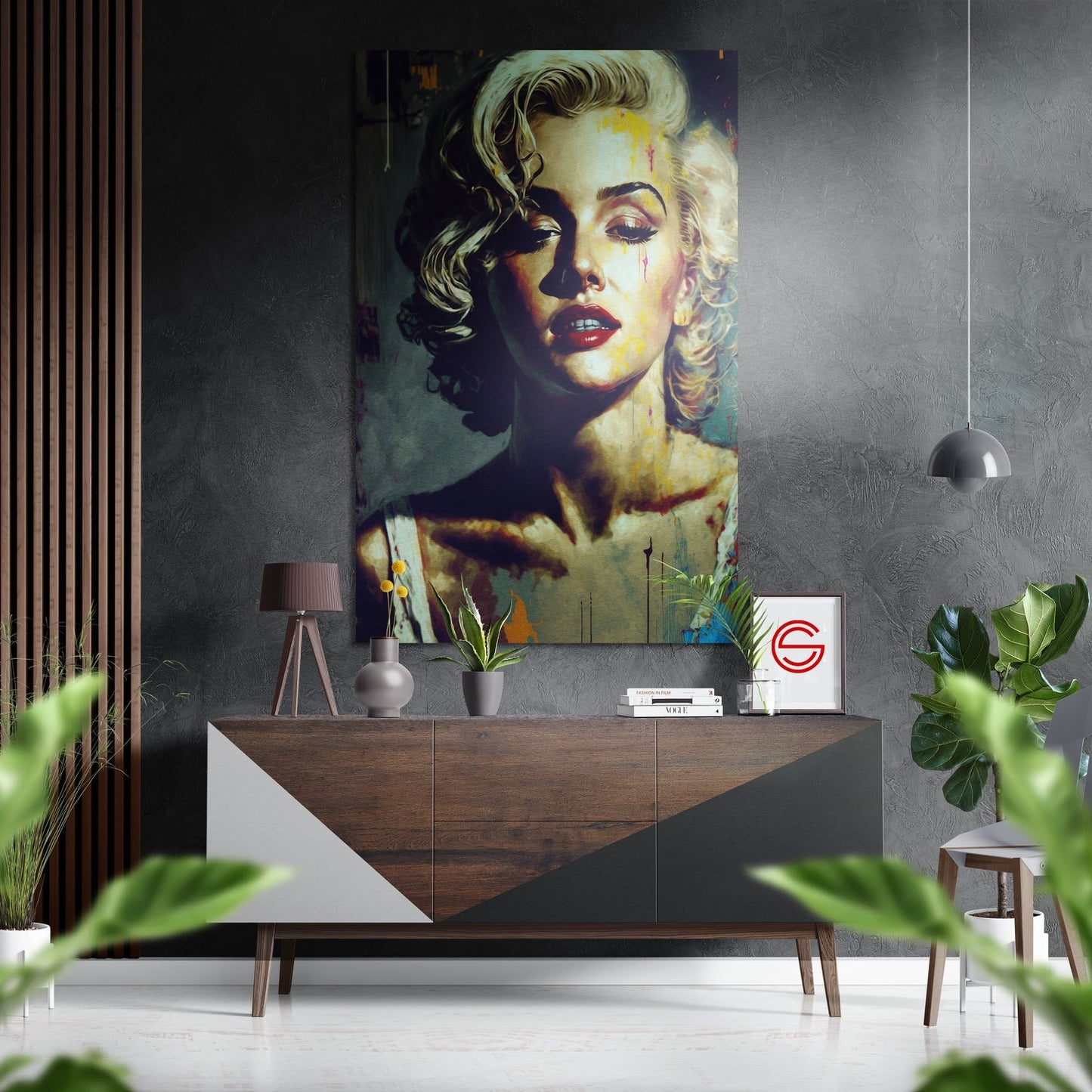 Marilyn Monroe Fırçalı Metalik Alu-Dibond