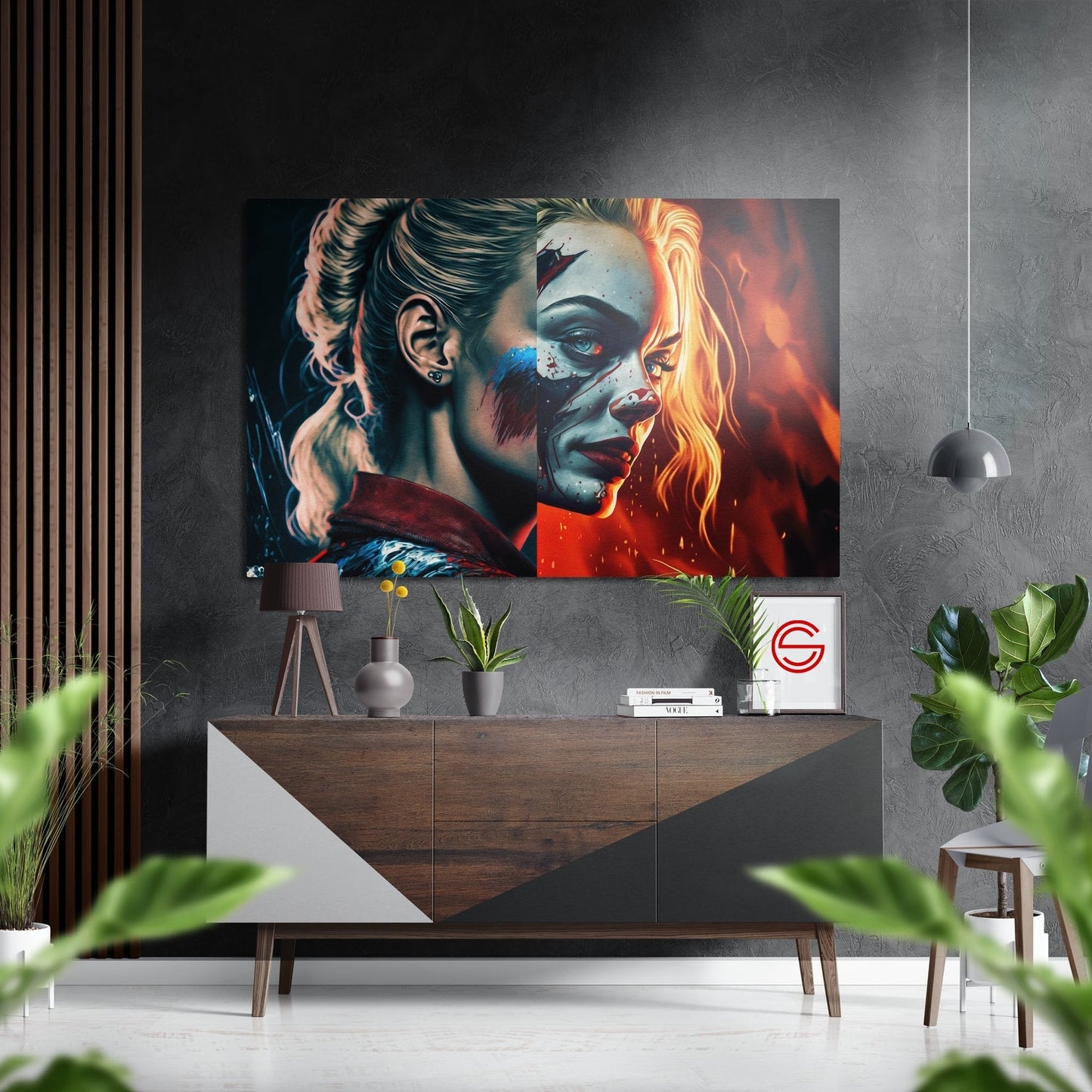 Harley Quinn Fırçalı Metalik Alu-Dibond