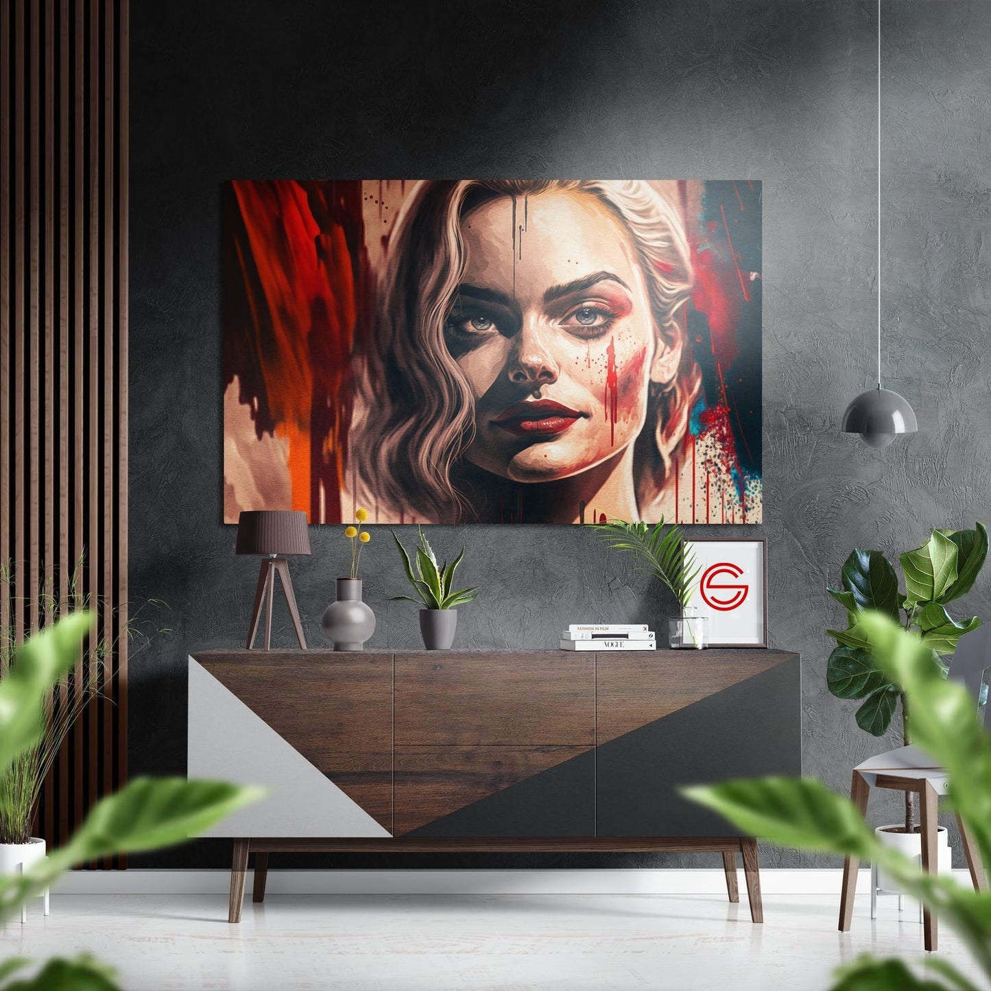 Harley Quinn Fırçalı Metalik Alu-Dibond