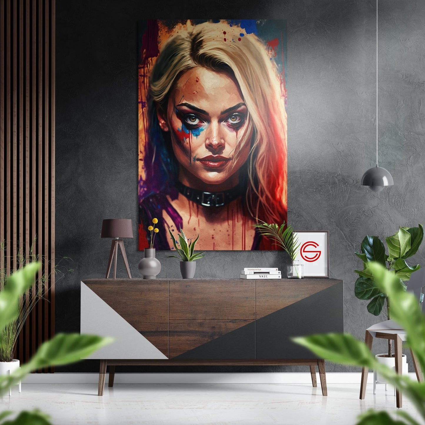 Harley Quinn Fırçalı Metalik Alu-Dibond