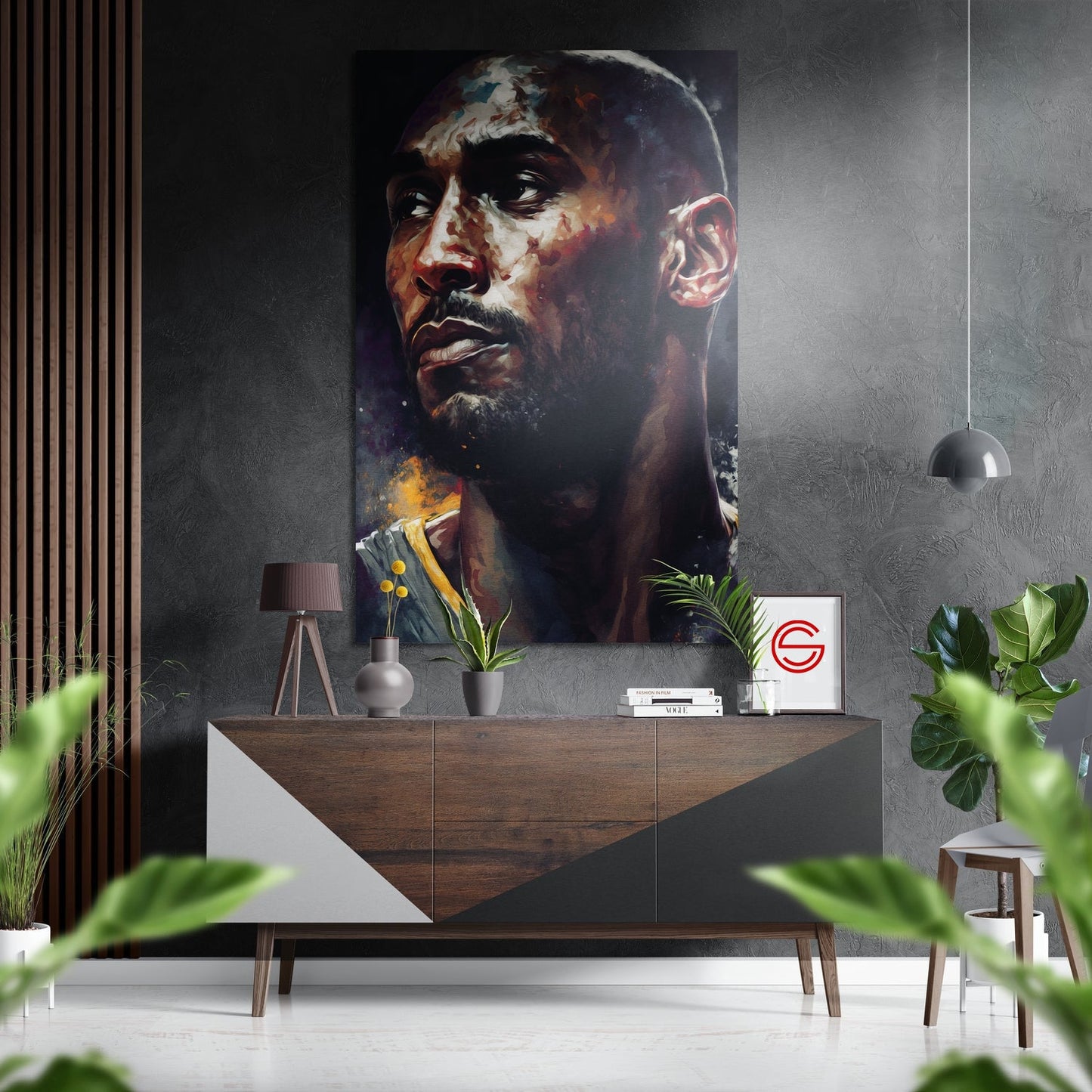Kobe Bryant Fırçalı Metalik Alu-Dibond