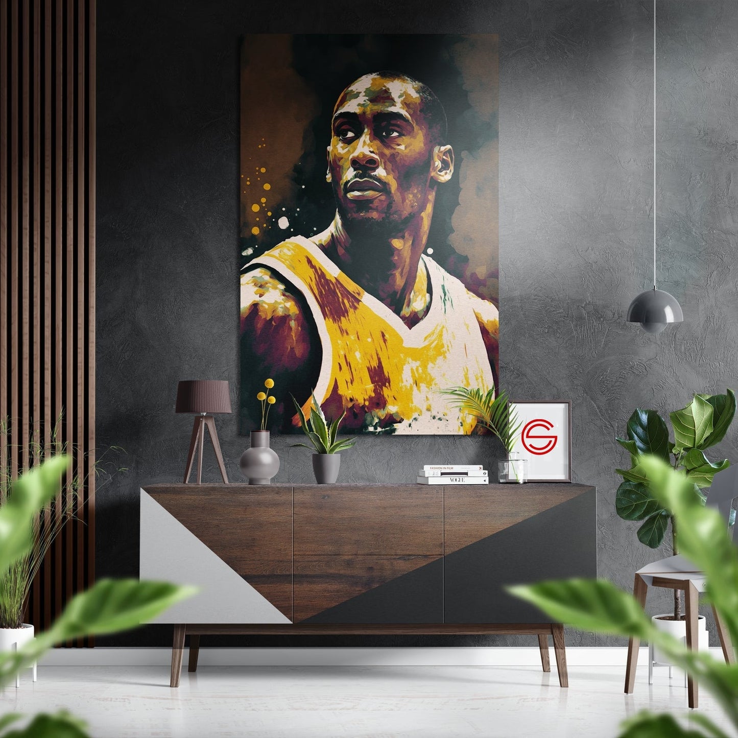 Kobe Bryant Fırçalı Metalik Alu-Dibond
