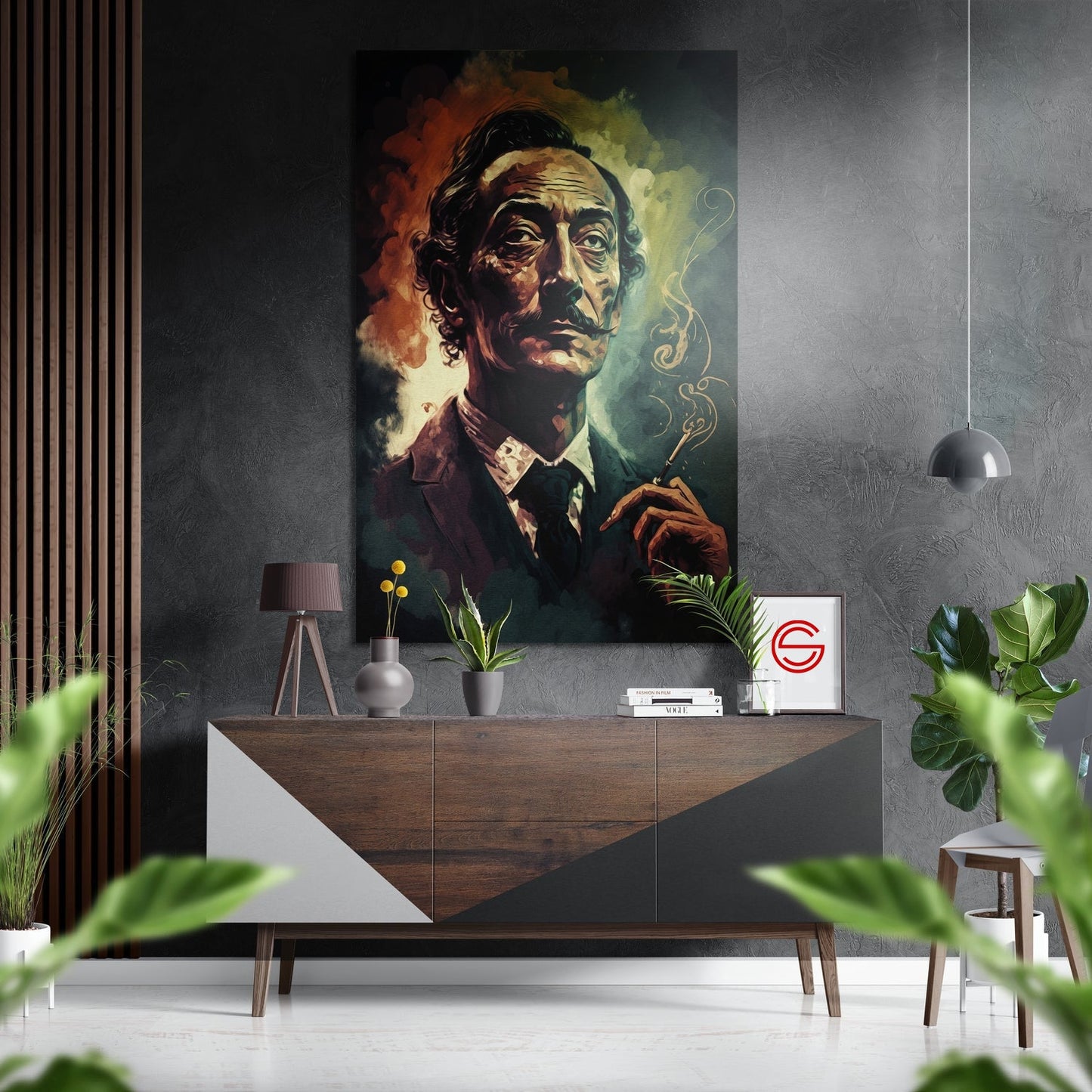 Salvador Dali Fırçalı Metalik Alu-Dibond