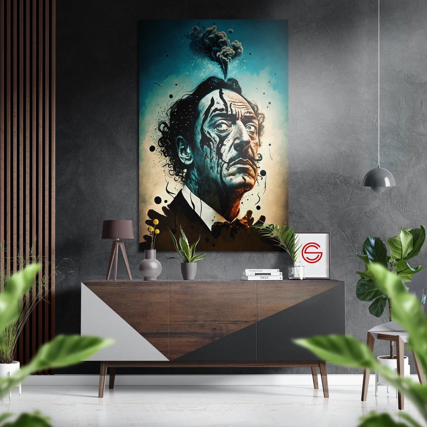 Salvador Dali Fırçalı Metalik Alu-Dibond