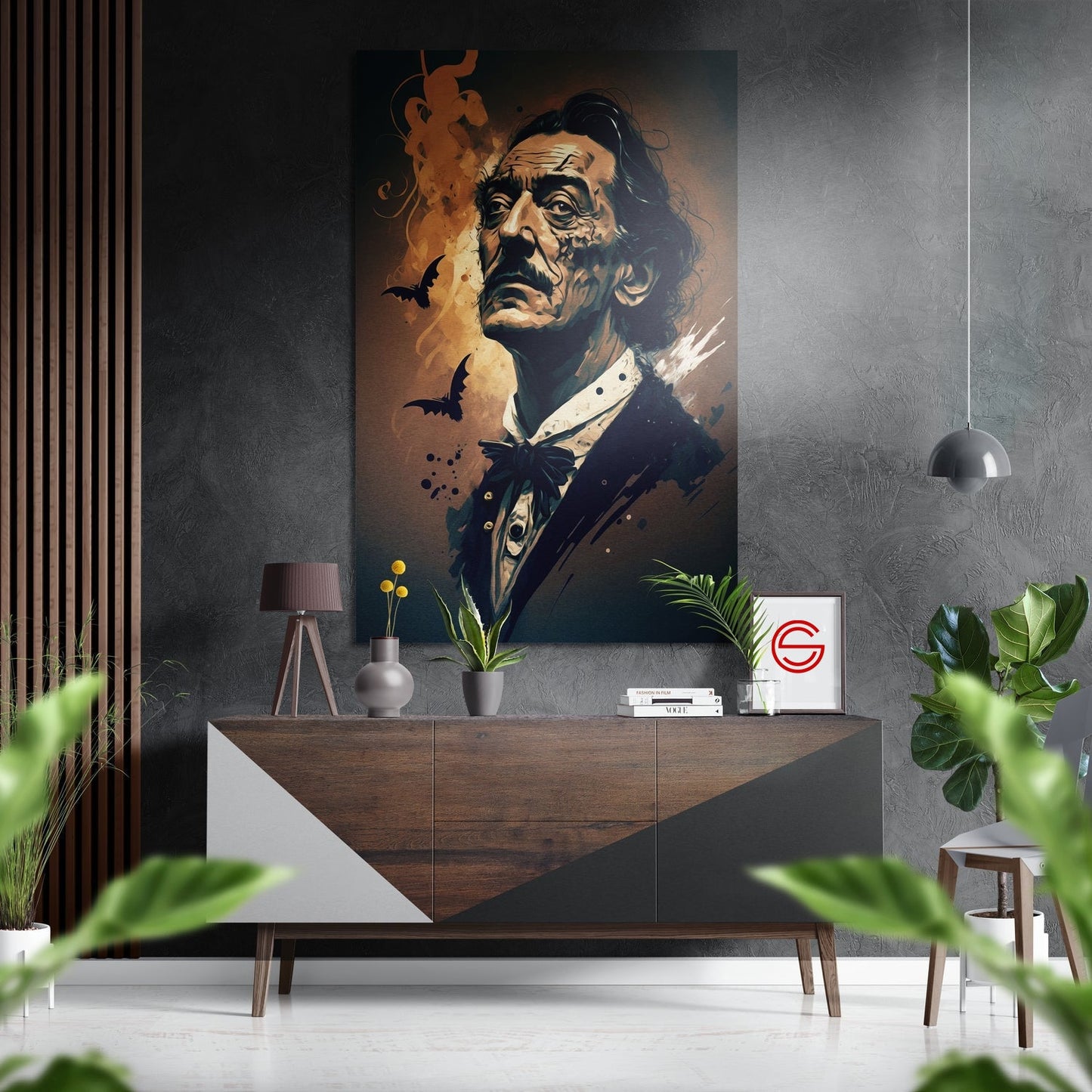 Salvador Dali Fırçalı Metalik Alu-Dibond