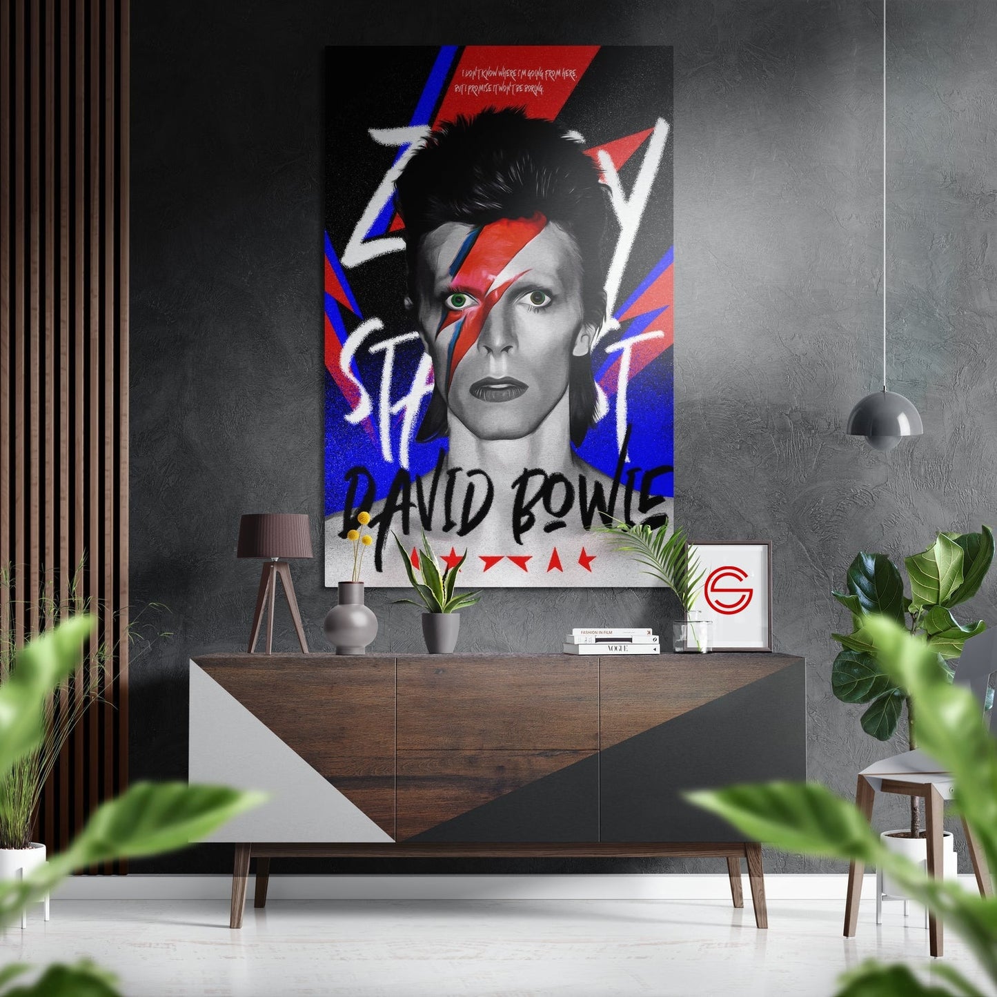 David Bowie Fırçalı Metalik Alu-Dibond