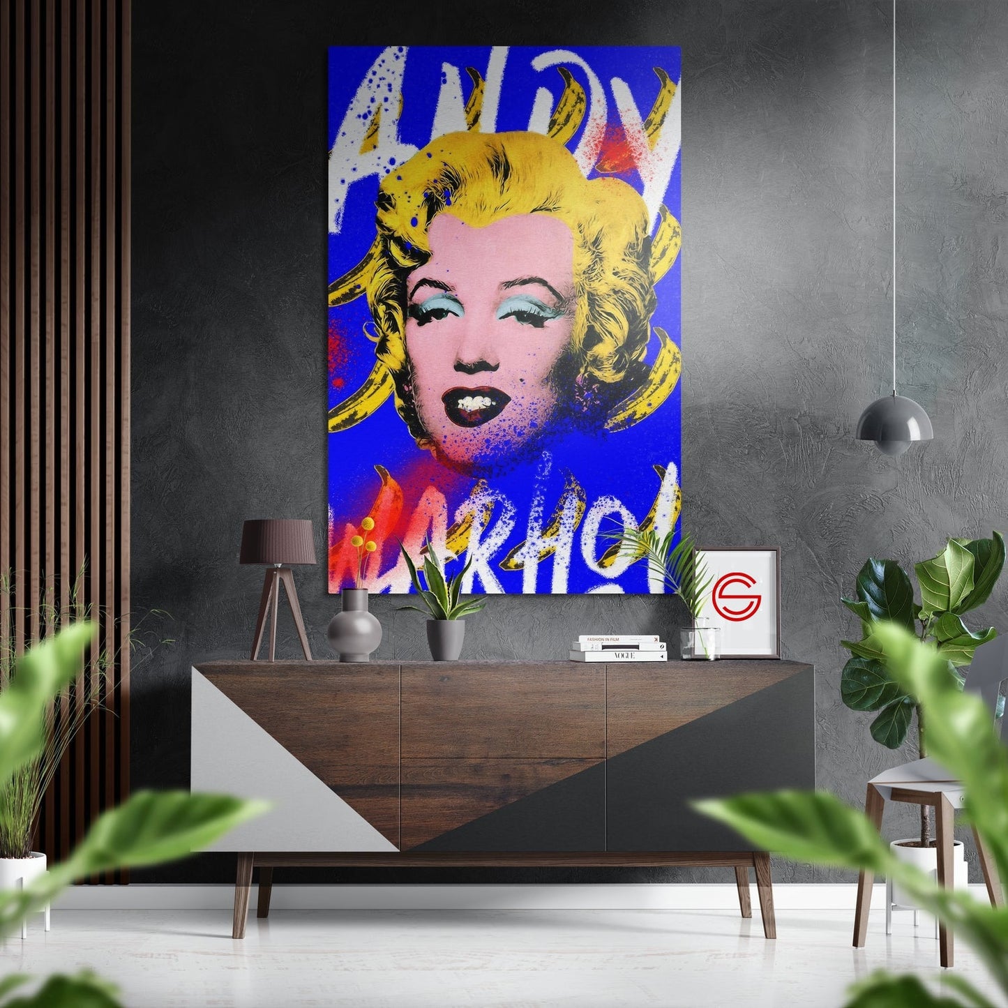 Andy ve Marilyn Monroe Fırçalı Metalik Alu-Dibond