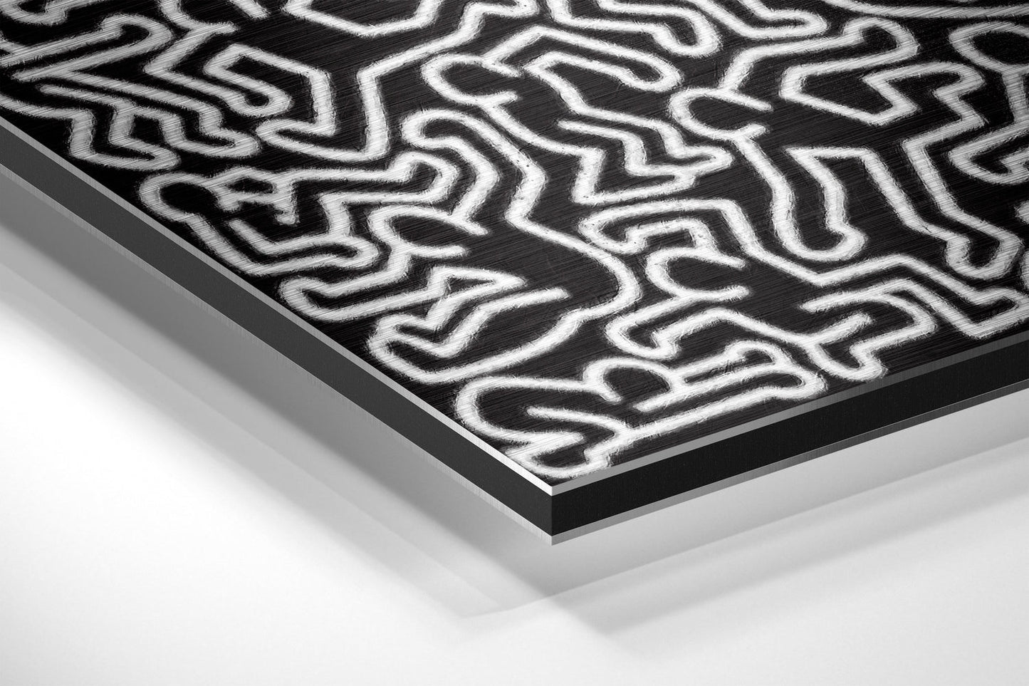 Keith Haring Fırçalı Metalik Alu-Dibond