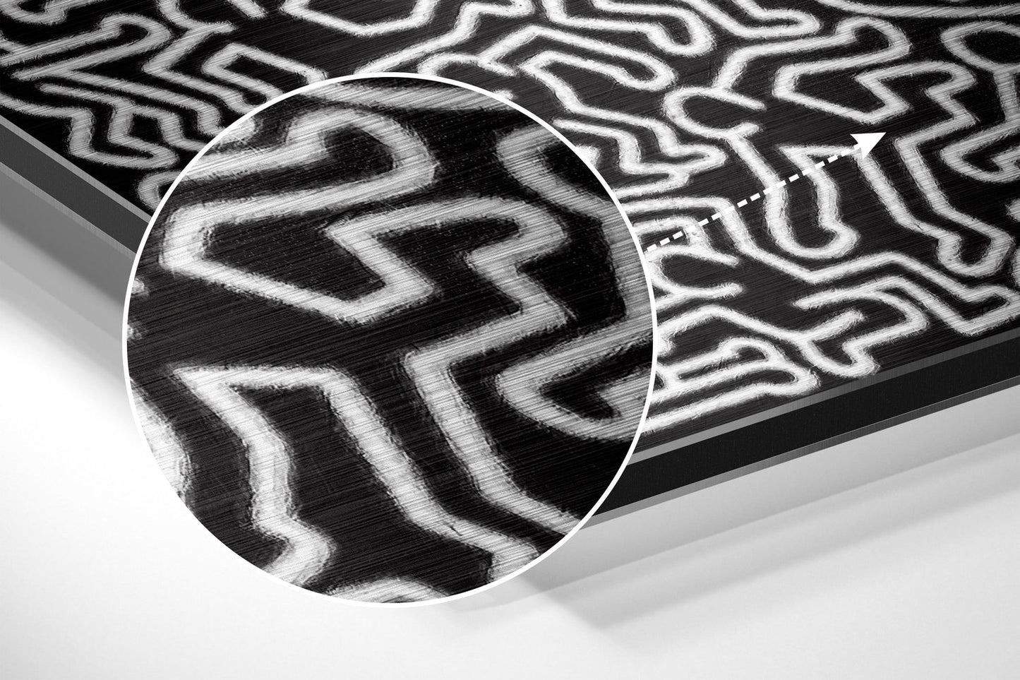 Keith Haring Fırçalı Metalik Alu-Dibond