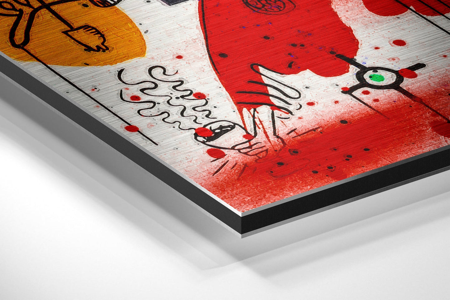 Keith Haring Fırçalı Metalik Alu-Dibond