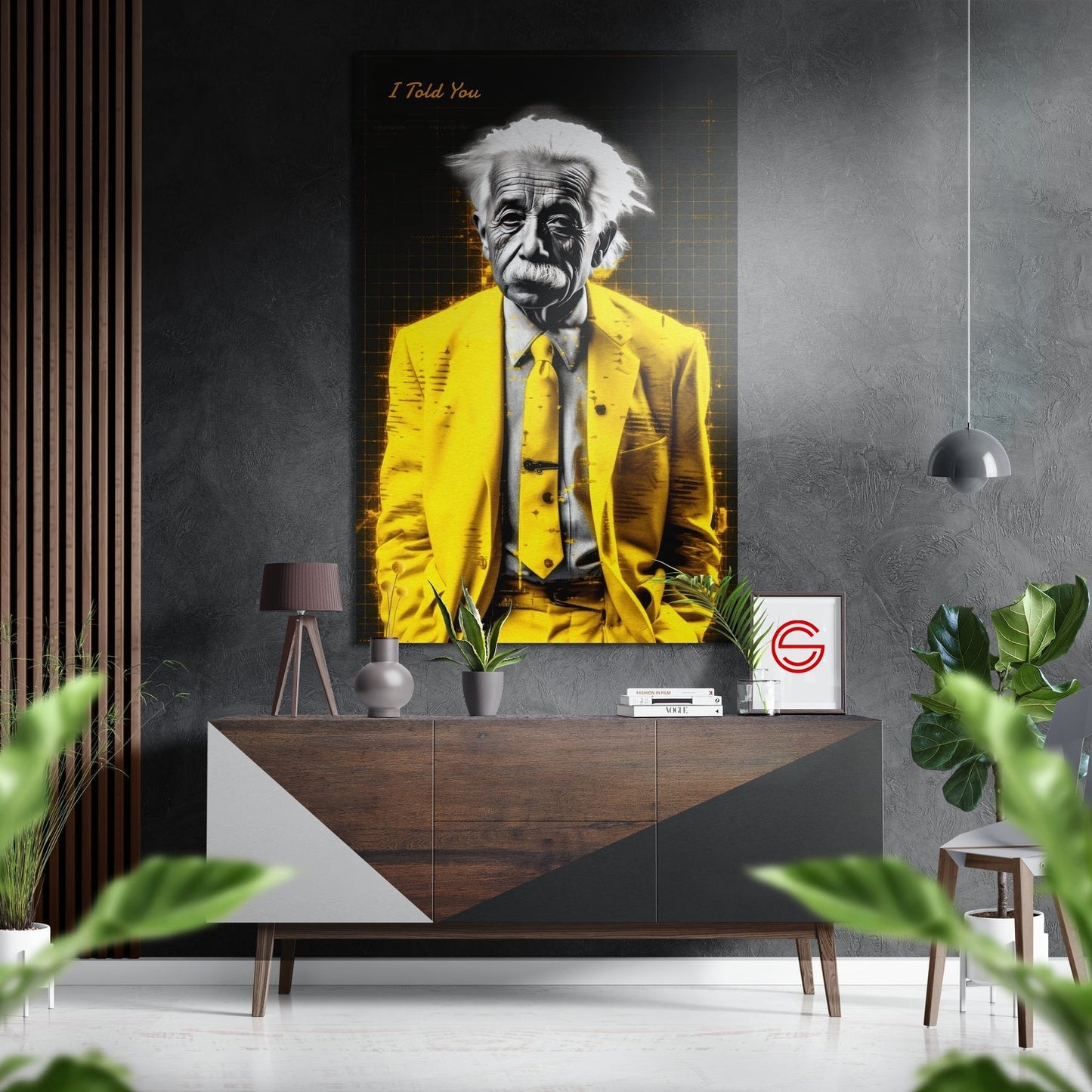 Einstein-Sana Söylemiştim Fırçalı Metalik Alu-Dibond