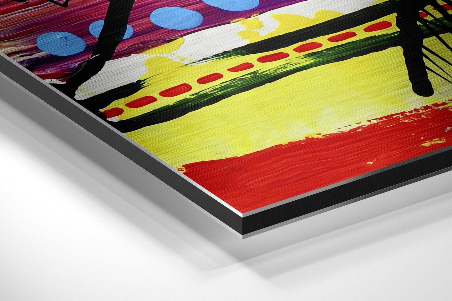 Kandinsky Stili Fırçalı Metalik Alu-Dibond