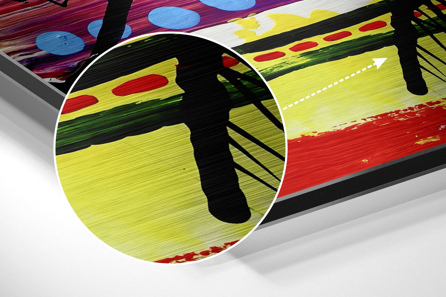 Kandinsky Stili Fırçalı Metalik Alu-Dibond