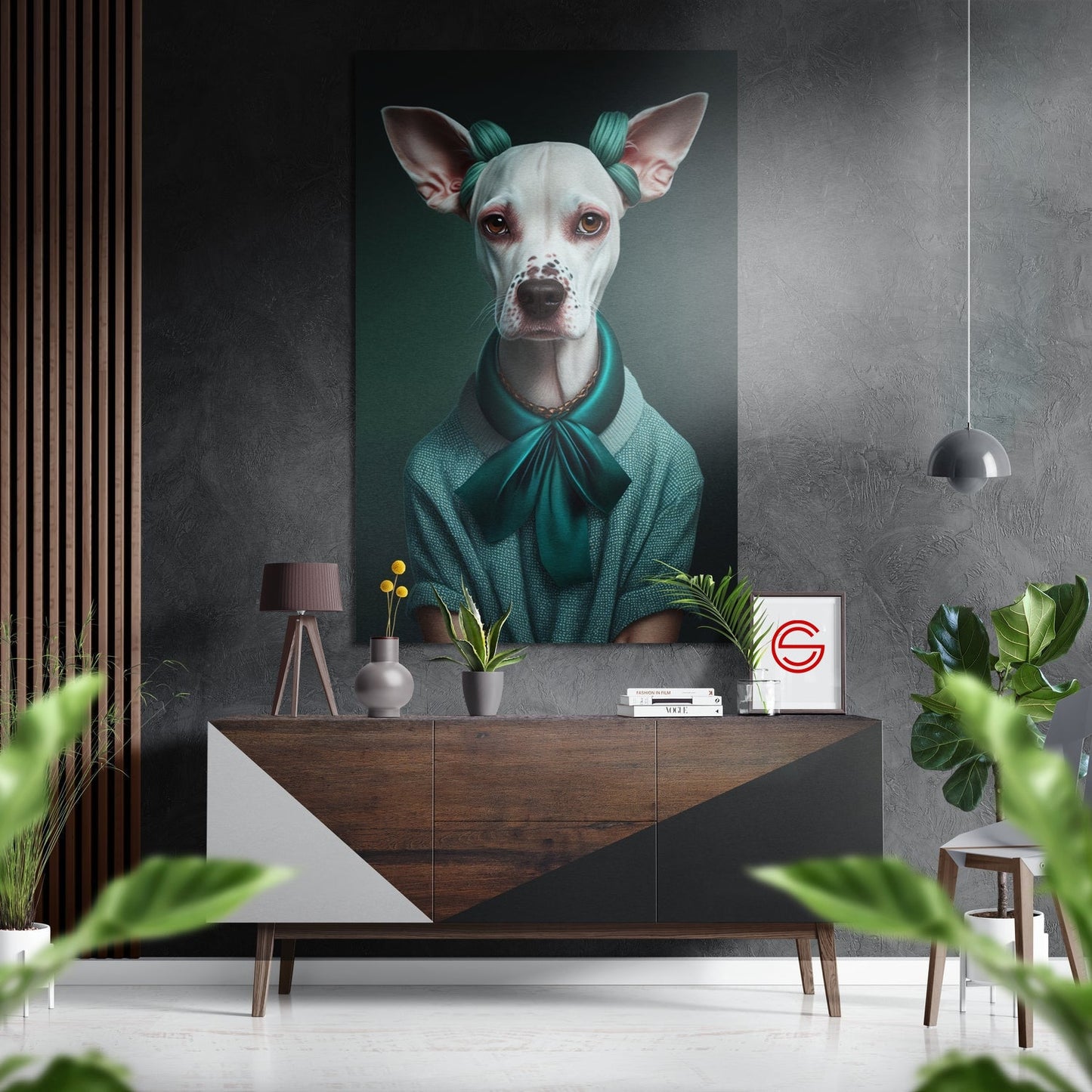 Dişi Köpek Fırçalı Metalik Alu-Dibond