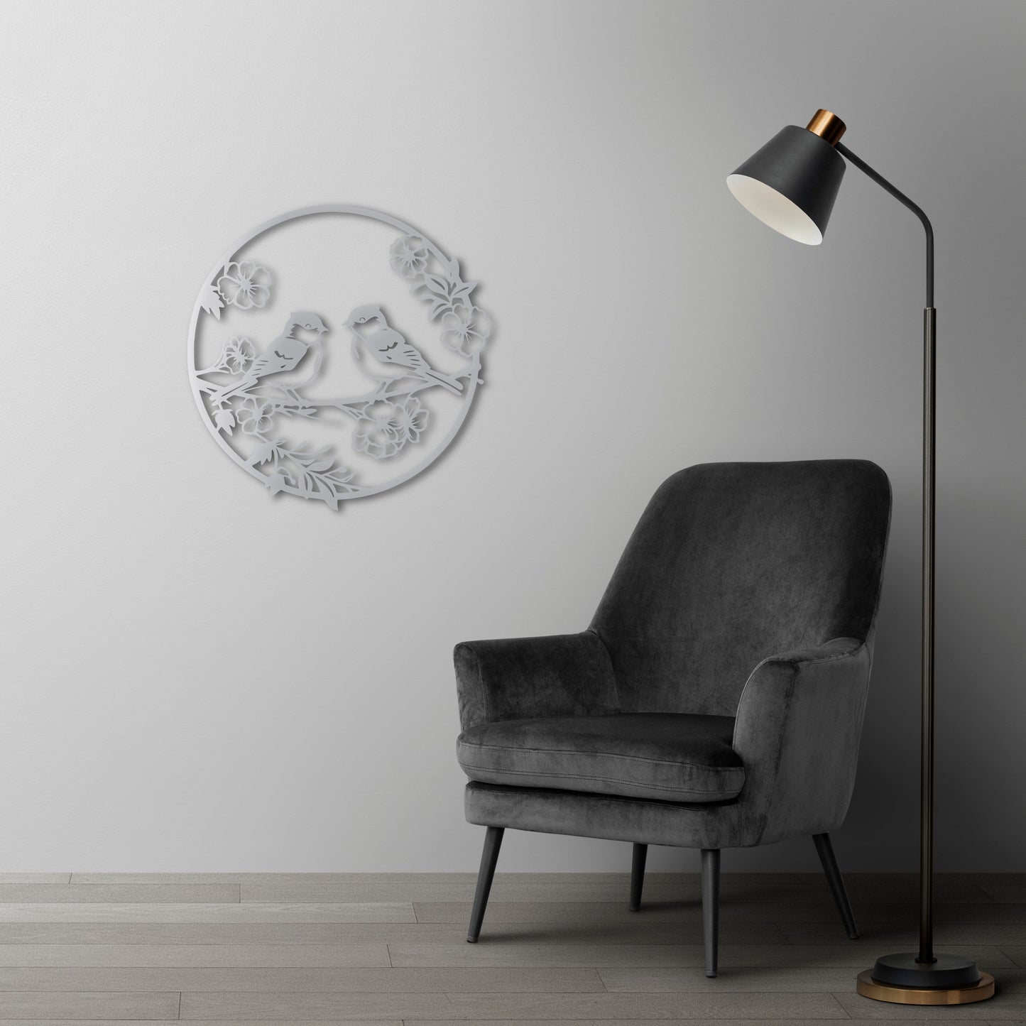 Baharın Sesi Kuşlar Metal Tablo
