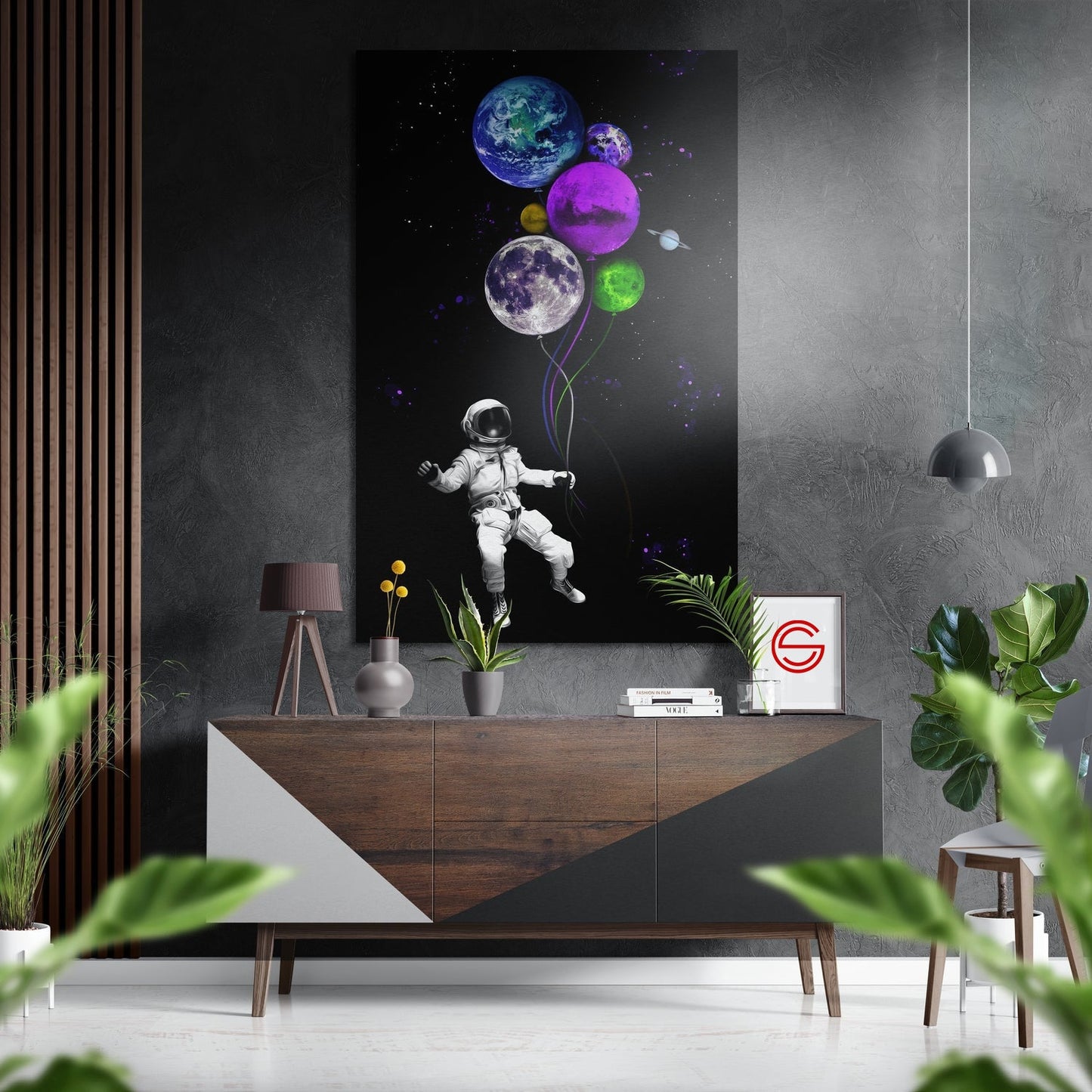 Astronotun Balonları Fırçalı Metalik Alu-Dibond
