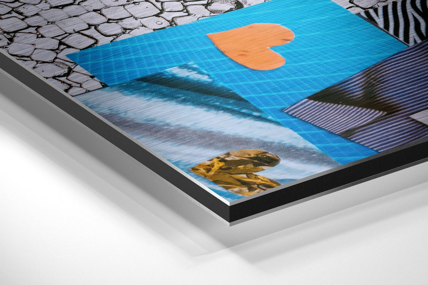 Patchwork Gözler Fırçalı Metalik Alu-Dibond