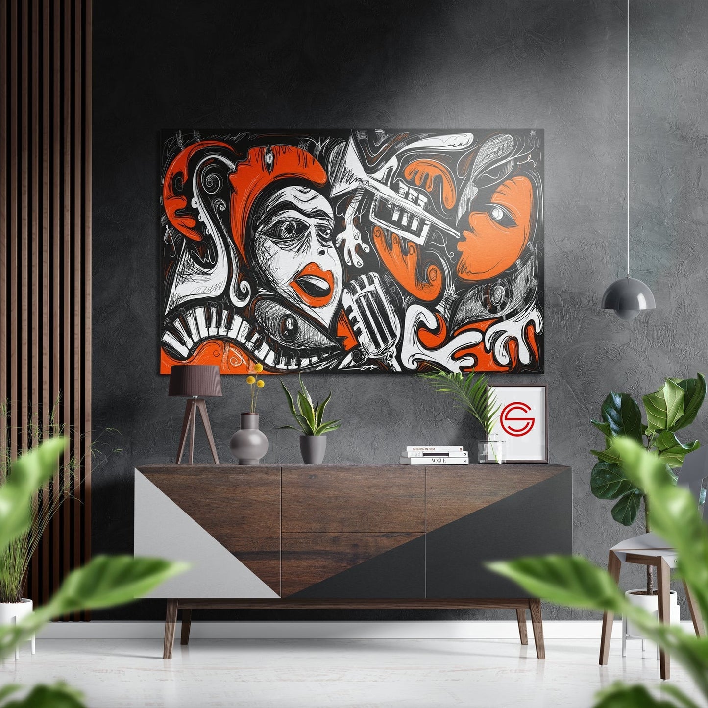 Picasso Stili Fırçalı Metalik Alu-Dibond