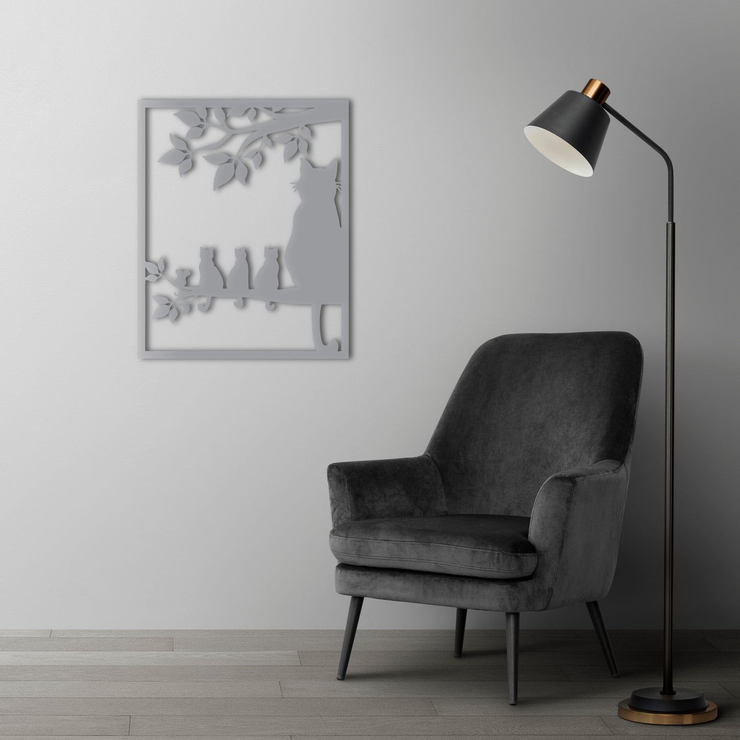 Daldaki Kediler Metal Tablo