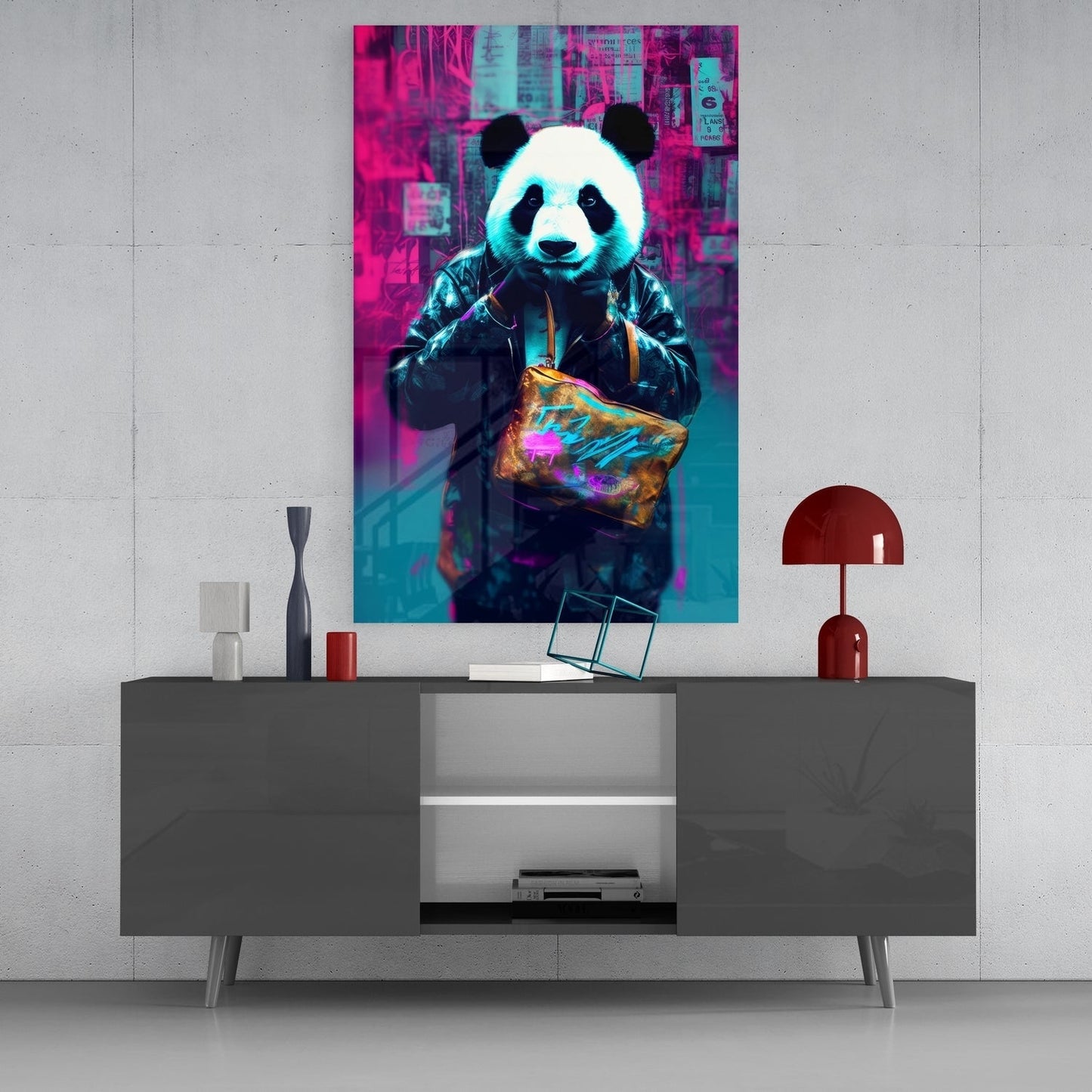 Alışveriş Panda Cam Tablo || Tasarımcı Koleksiyonu