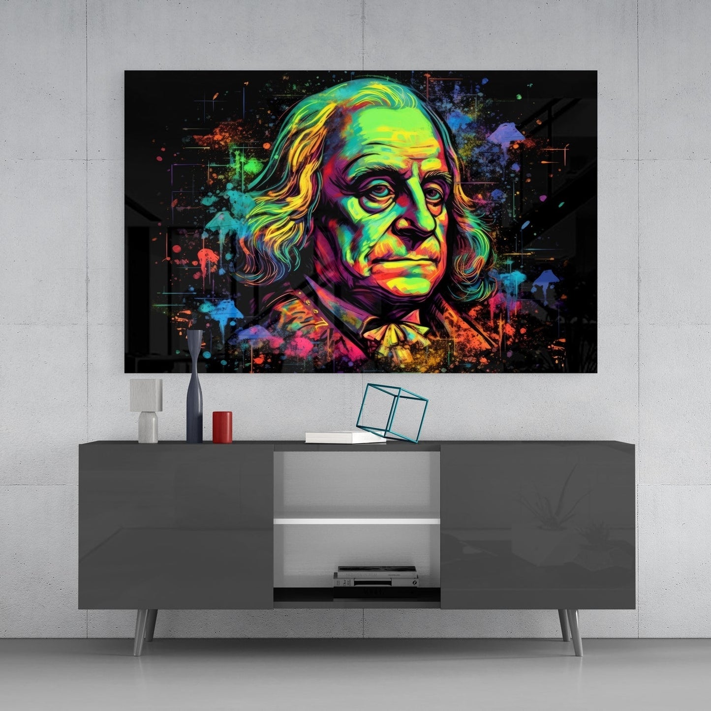 Benjamin Franklin Cam Tablo || Tasarımcı Koleksiyonu