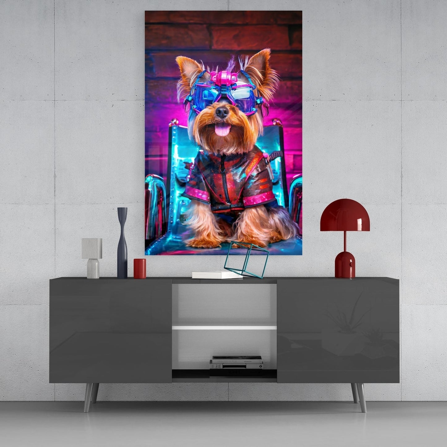 Kalça Köpeği Cam Tablo
