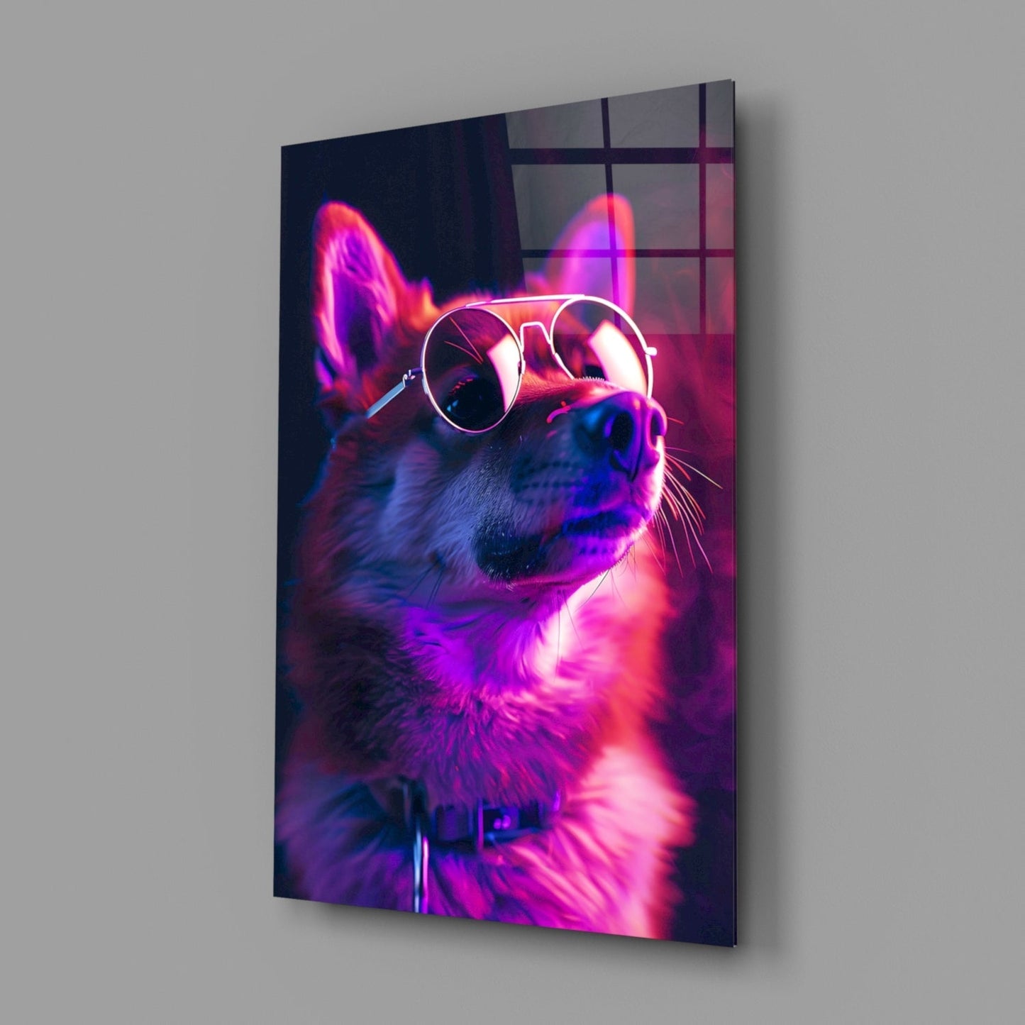 Gözlüklü Köpek Cam Tablo || Tasarımcı Koleksiyonu