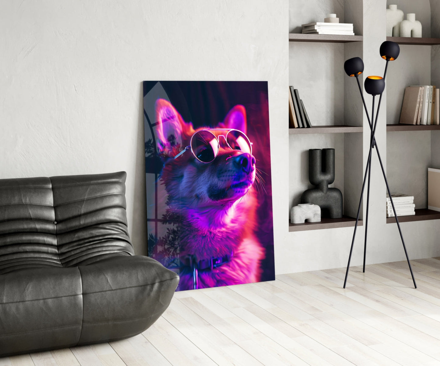Gözlüklü Köpek Cam Tablo || Tasarımcı Koleksiyonu