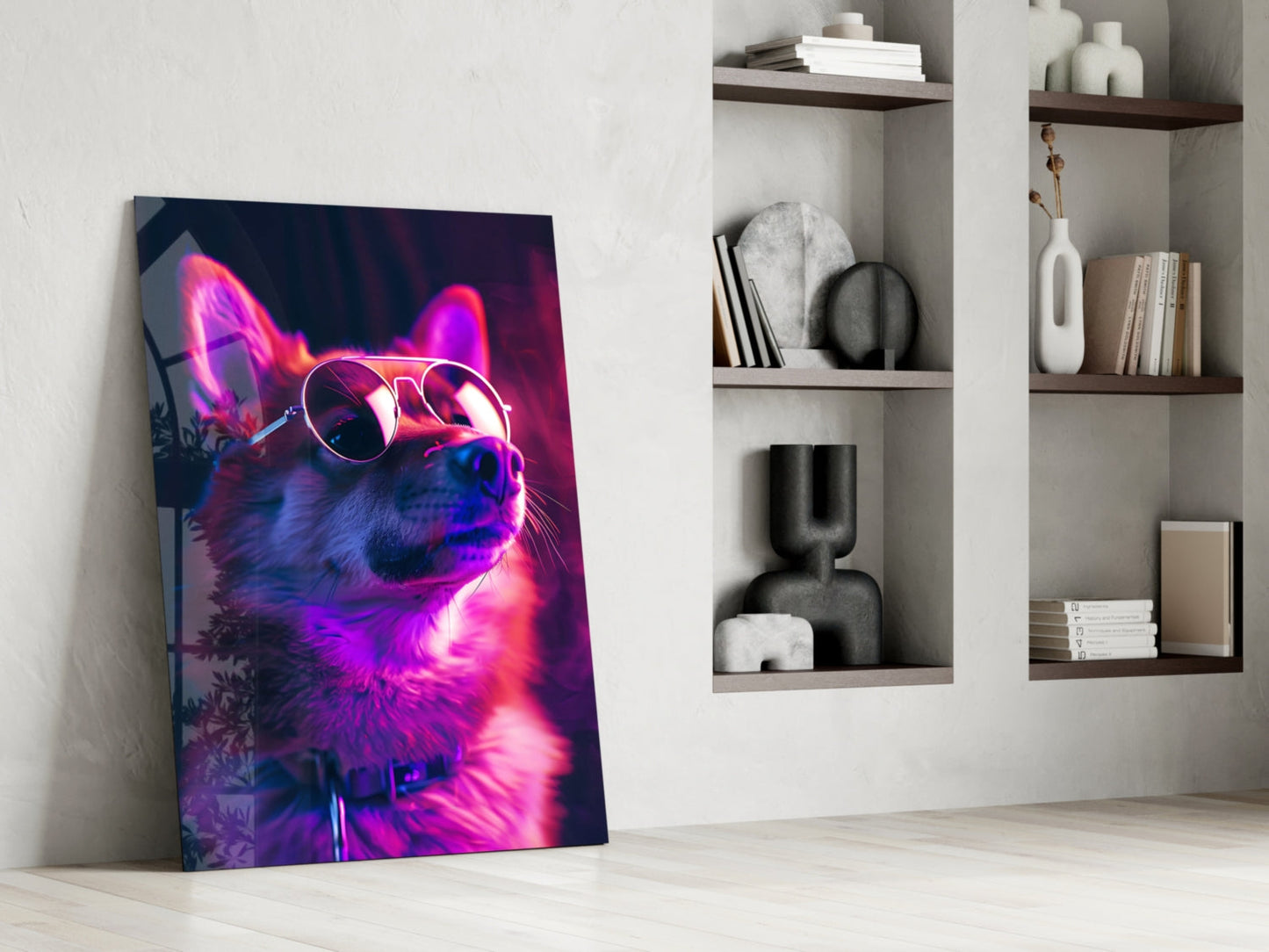 Gözlüklü Köpek Cam Tablo || Tasarımcı Koleksiyonu