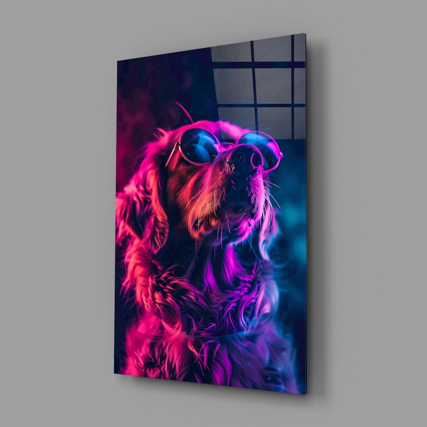 Gözlüklü Köpek Cam Tablo || Tasarımcı Koleksiyonu