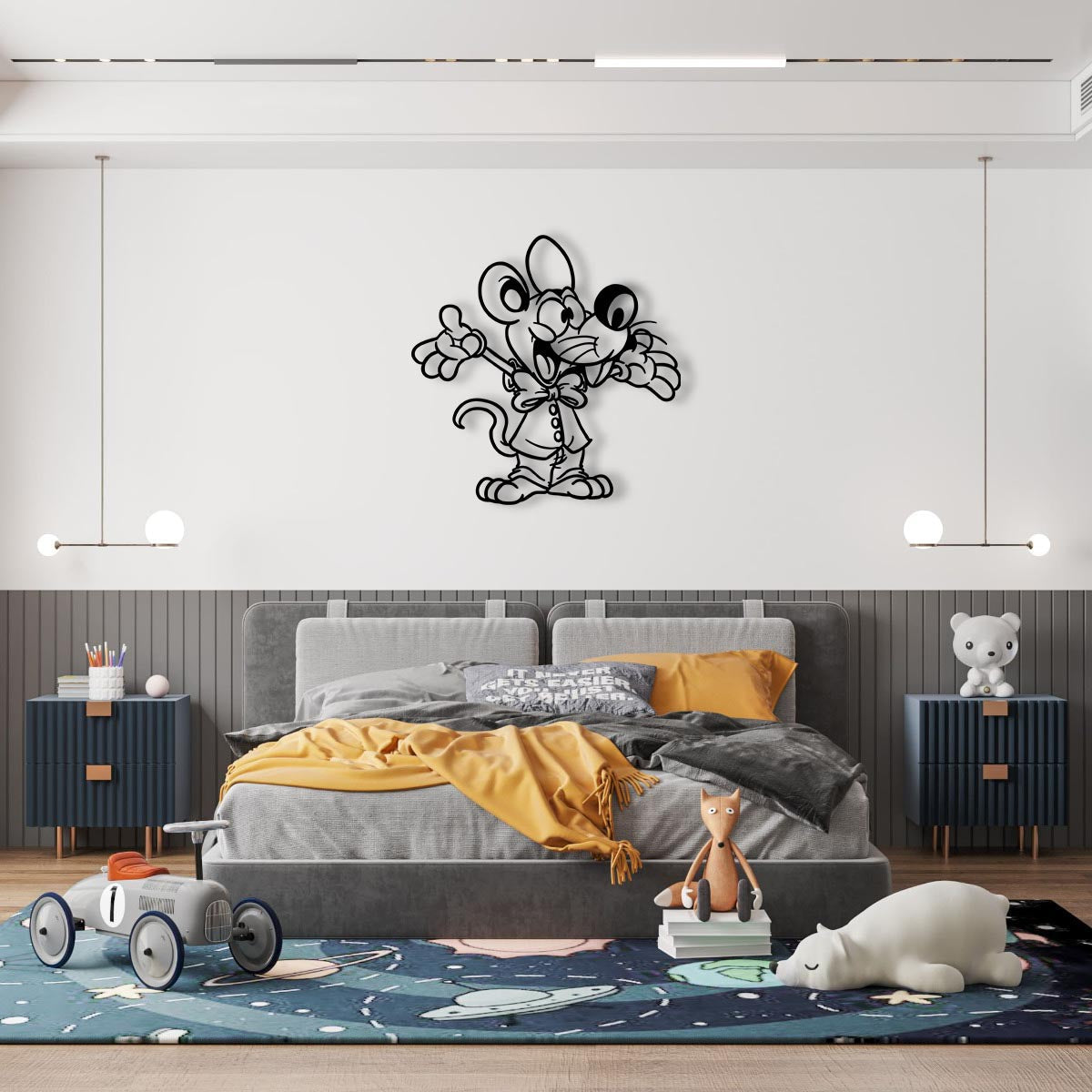 Happy Mouse Metal Painting