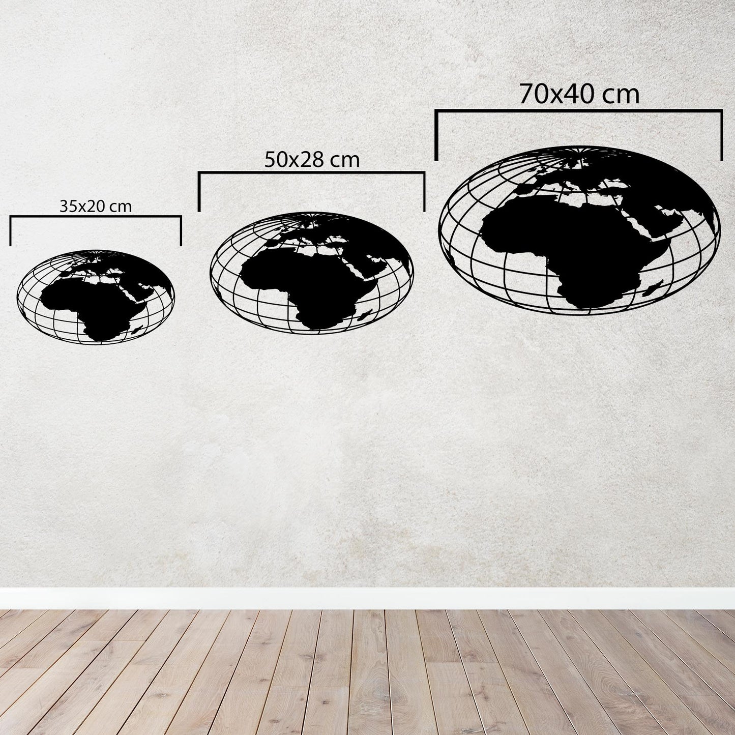 World Map Global Perspective – Metal Painting