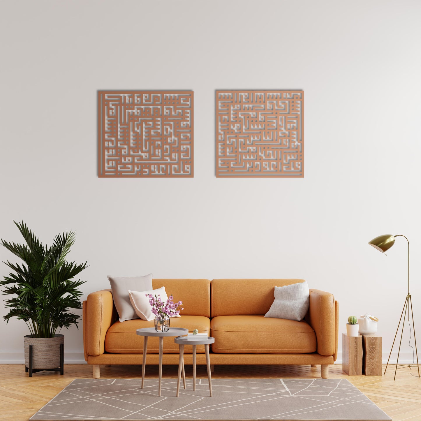 Felak and Nas – Islamic Kufic Calligraphy Metal Painting