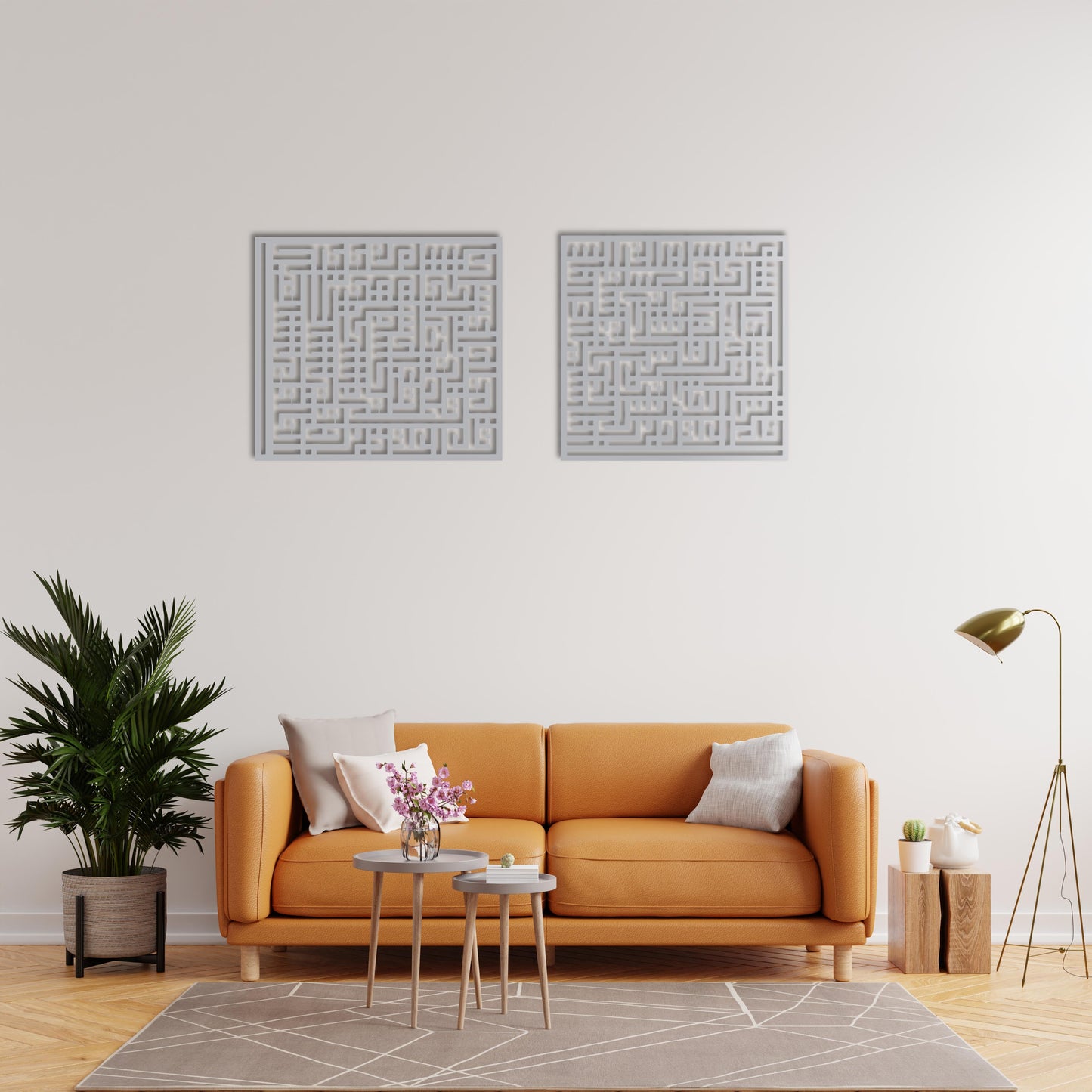 Felak and Nas – Islamic Kufic Calligraphy Metal Painting