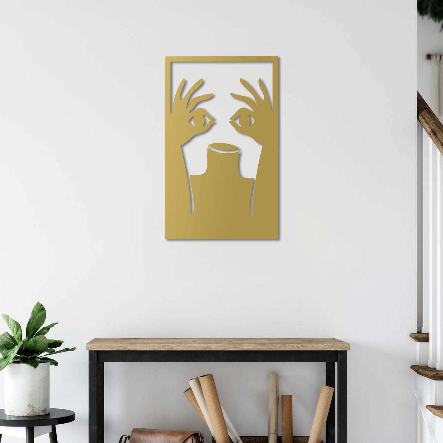 Eyes on Hands – Silent Gaze Metal Painting