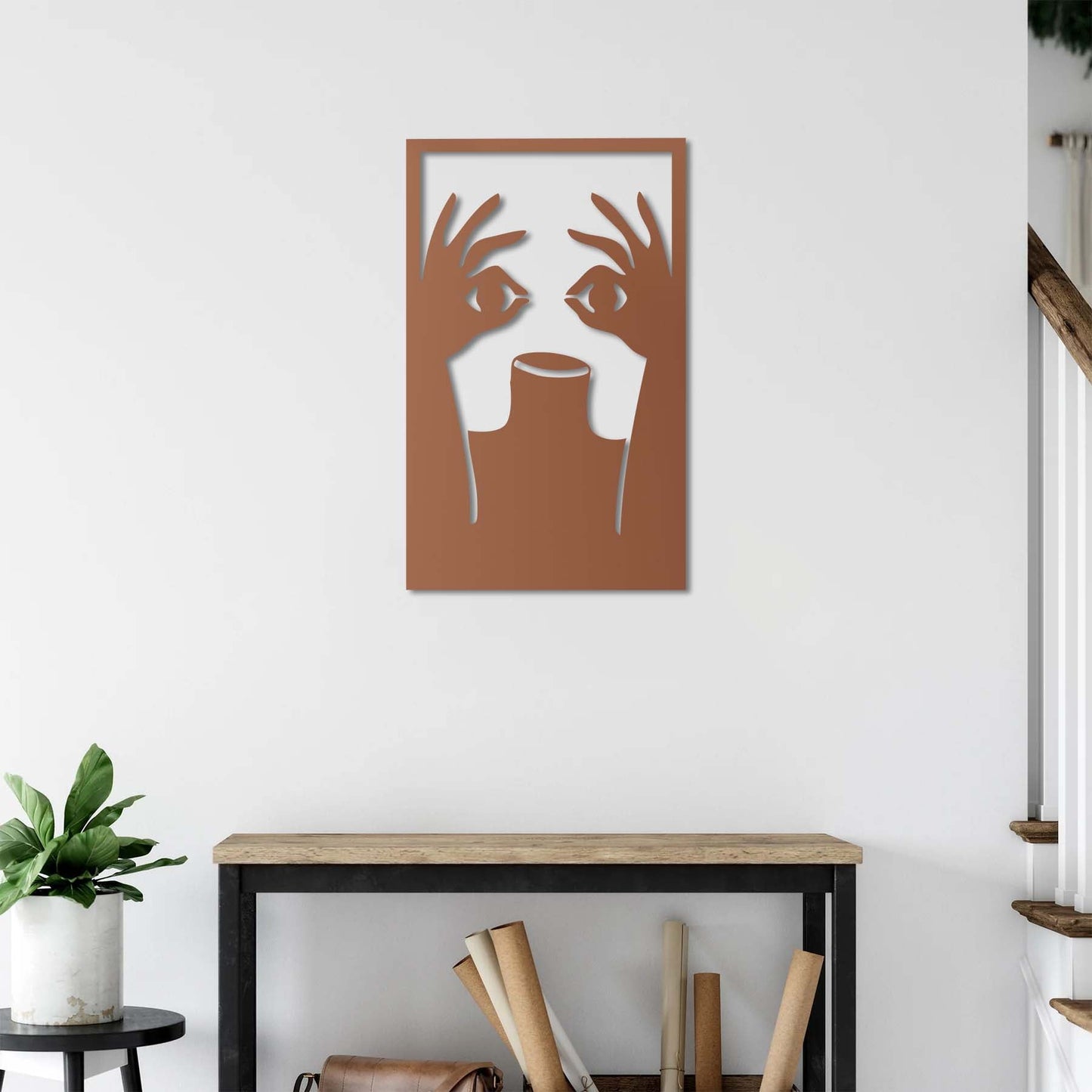 Eyes on Hands – Silent Gaze Metal Painting