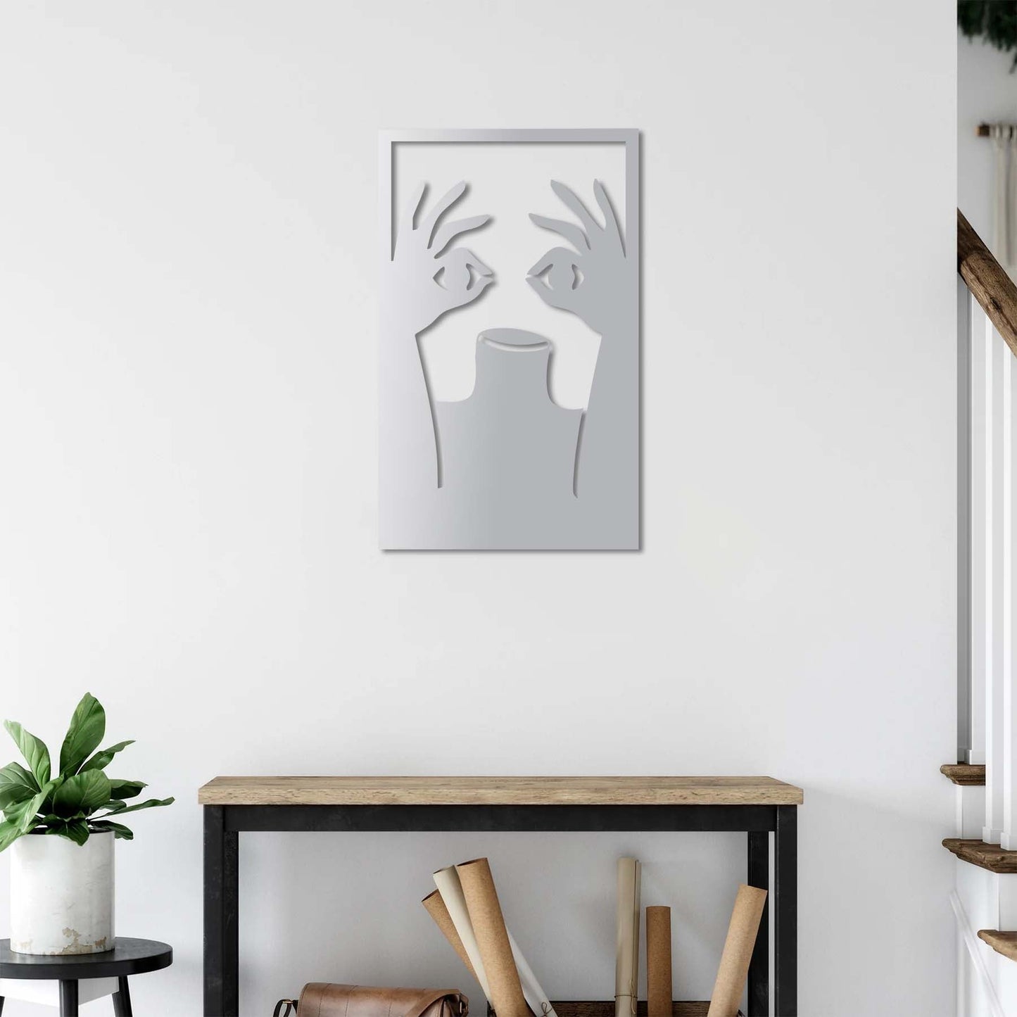 Eyes on Hands – Silent Gaze Metal Painting