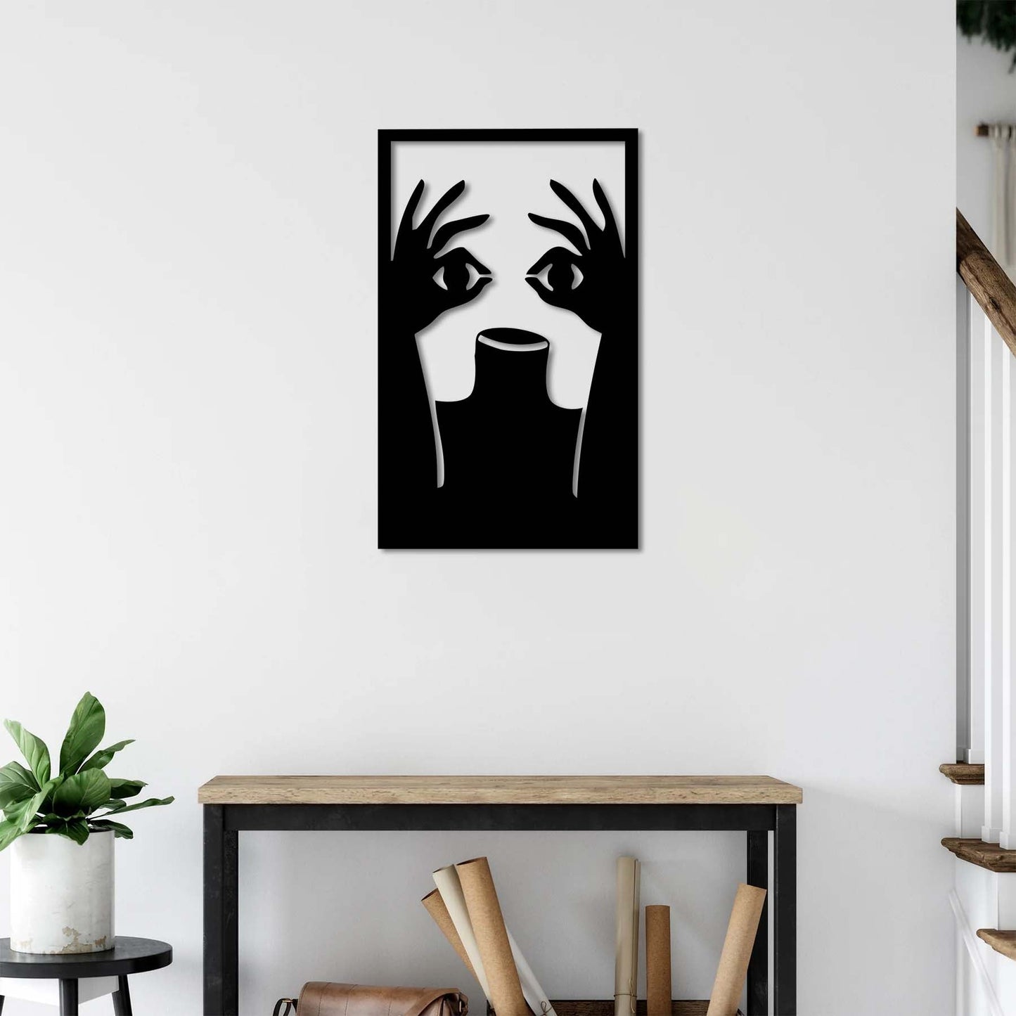 Eyes on Hands – Silent Gaze Metal Painting