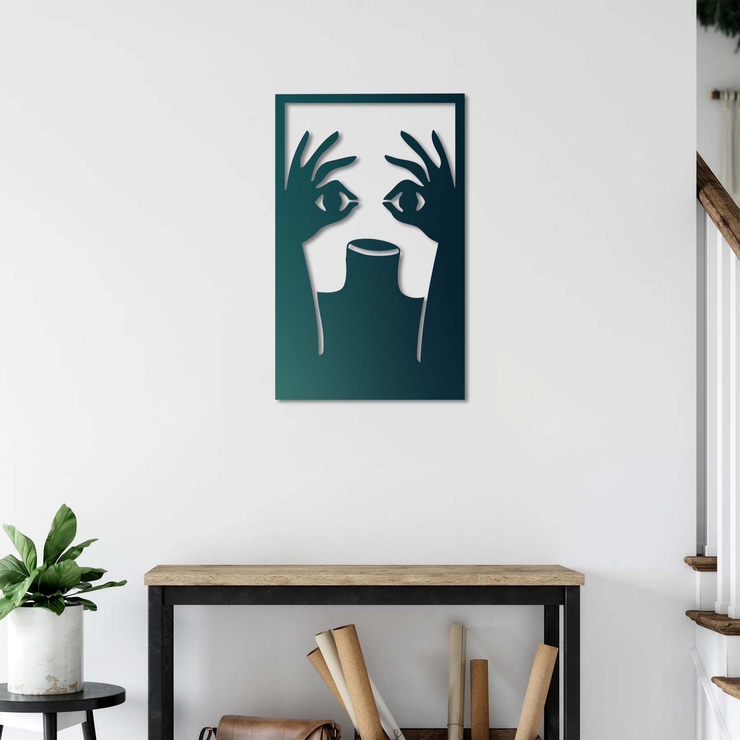 Eyes on Hands – Silent Gaze Metal Painting